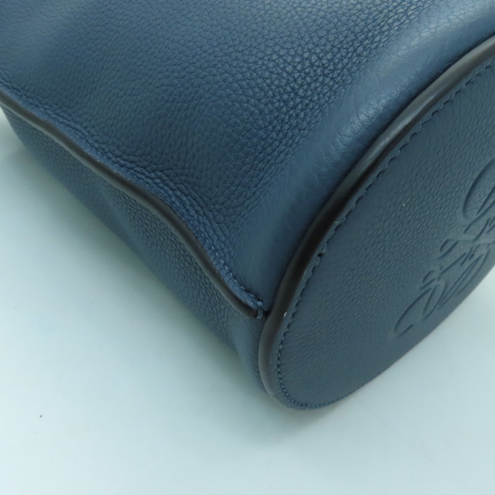 LOEWE 牛皮皮革Shoulder Bag金扣肩背袋藍色