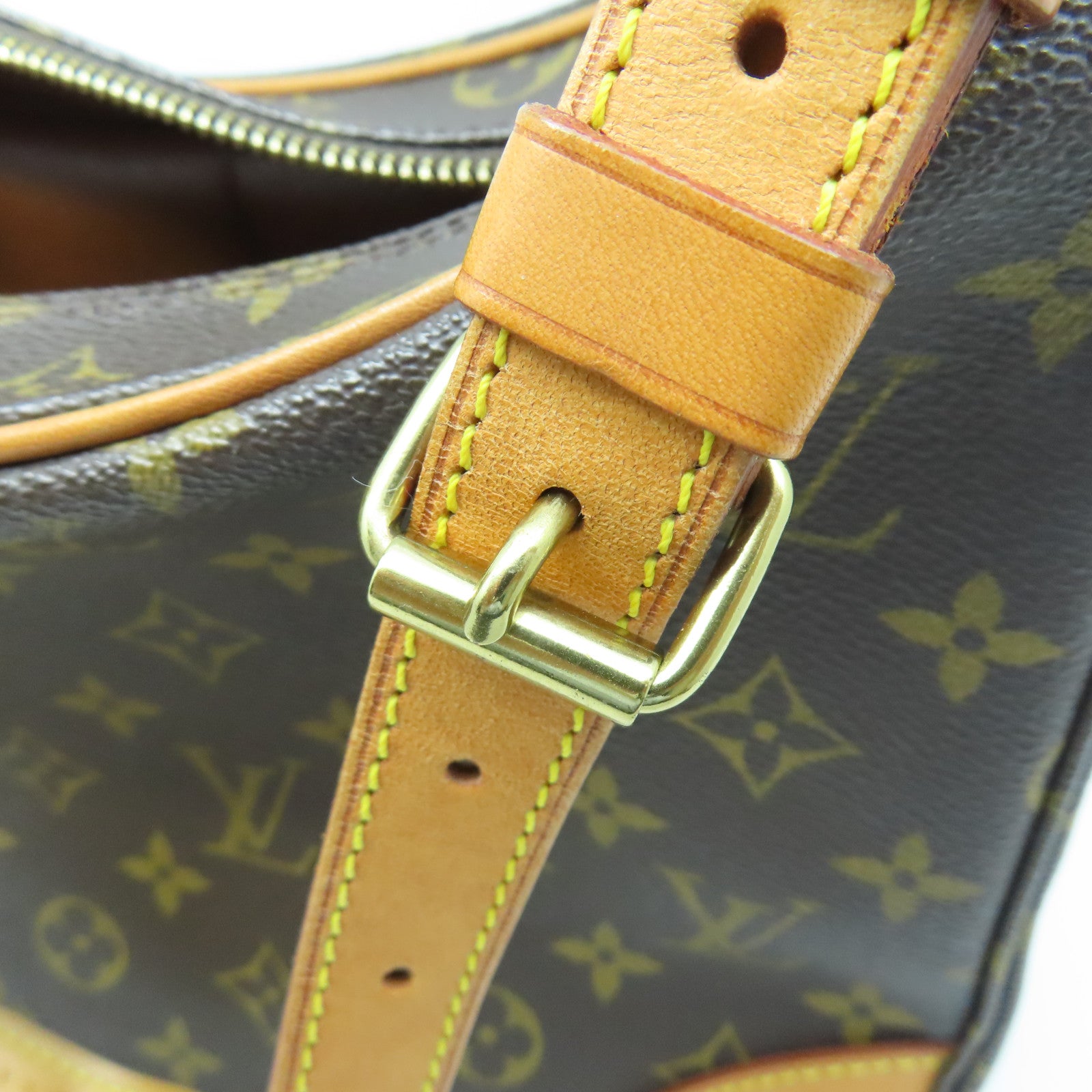 LOUIS VUITTON Monogram Boulogne Gold Buckle Shoulder Bag Brown