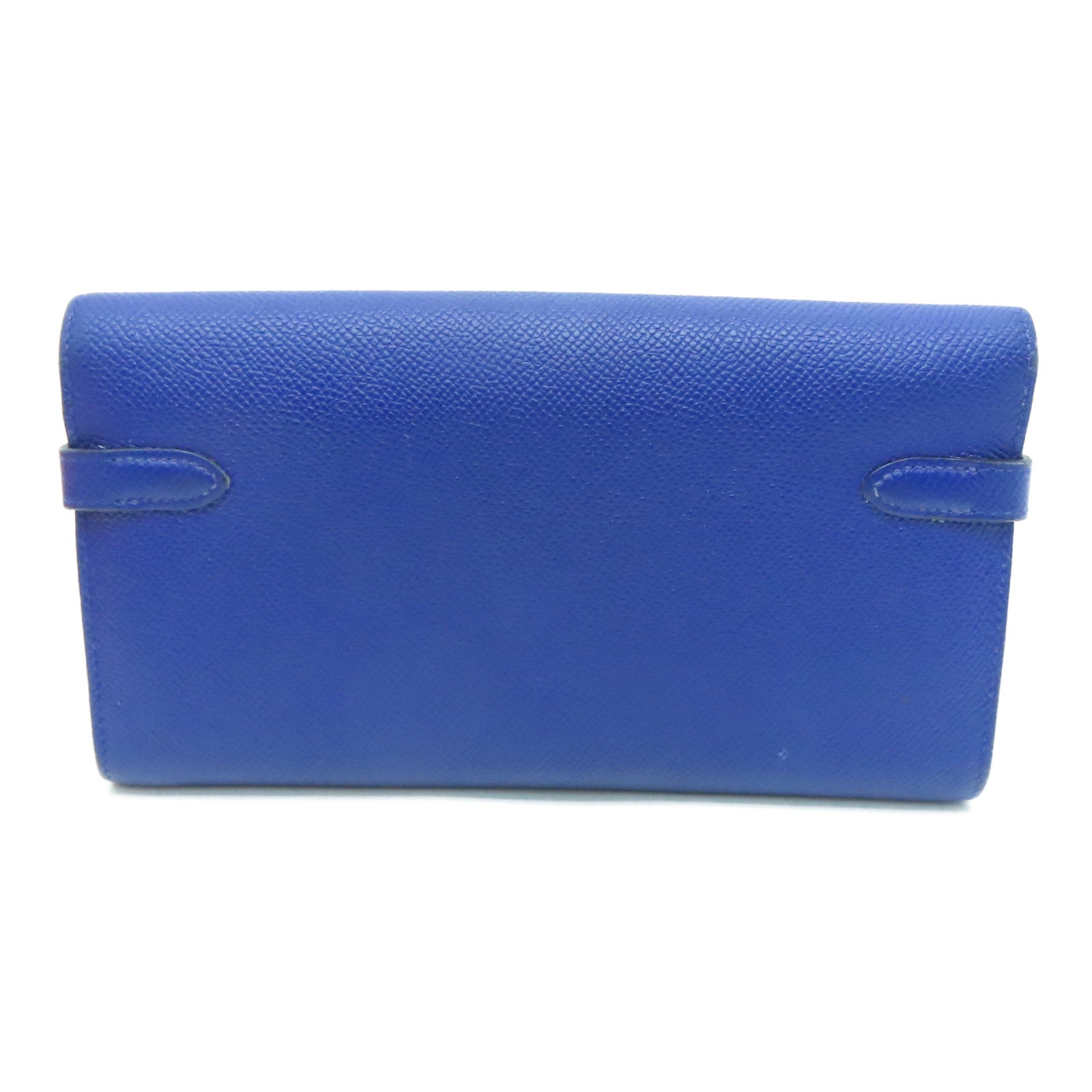 HERMES 【激減優惠】Epsom皮革Kelly Wallet銀扣長銀包藍色Blue Saphir