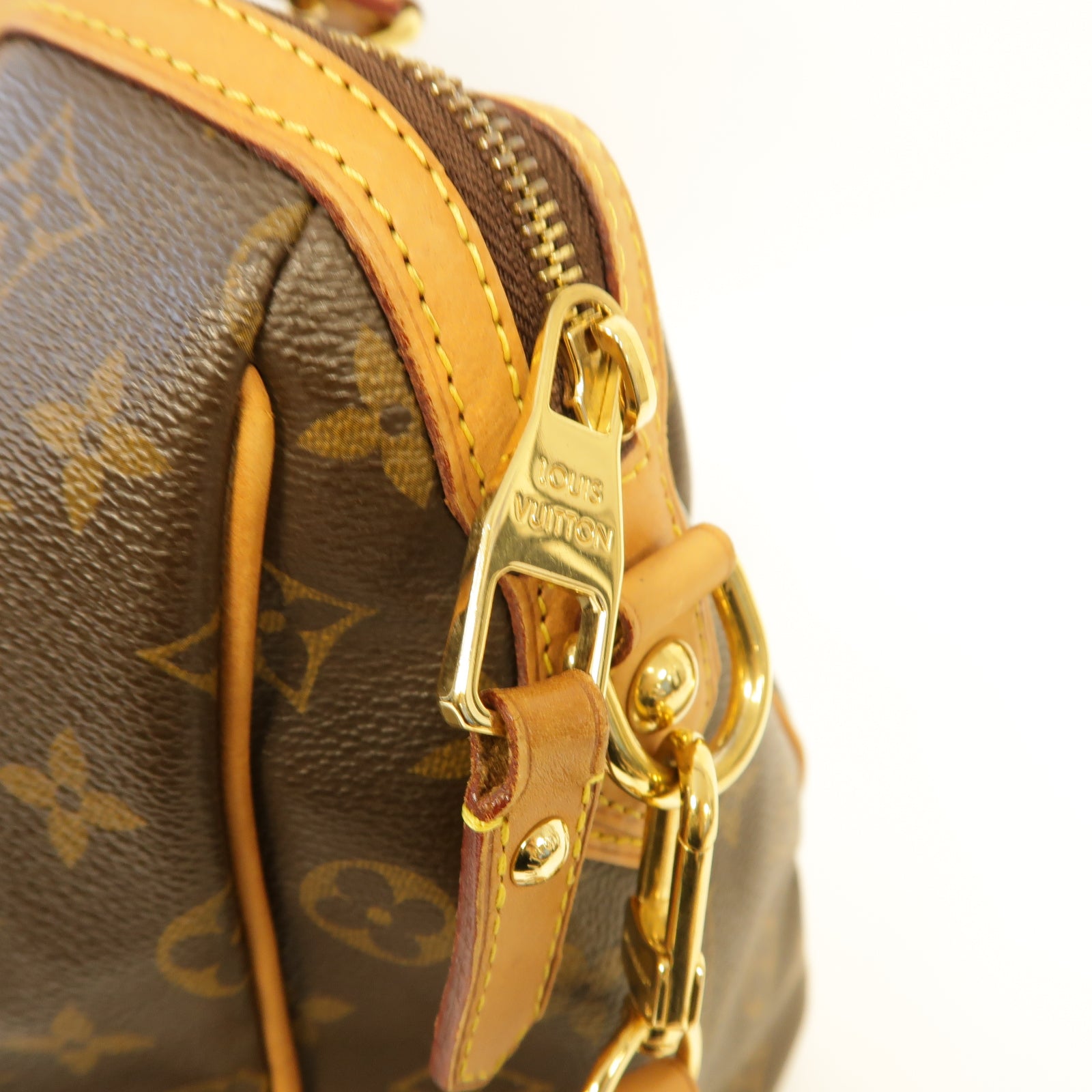 LOUIS VUITTON Monogram Retiro PM金扣手挽肩背兩用袋棕色