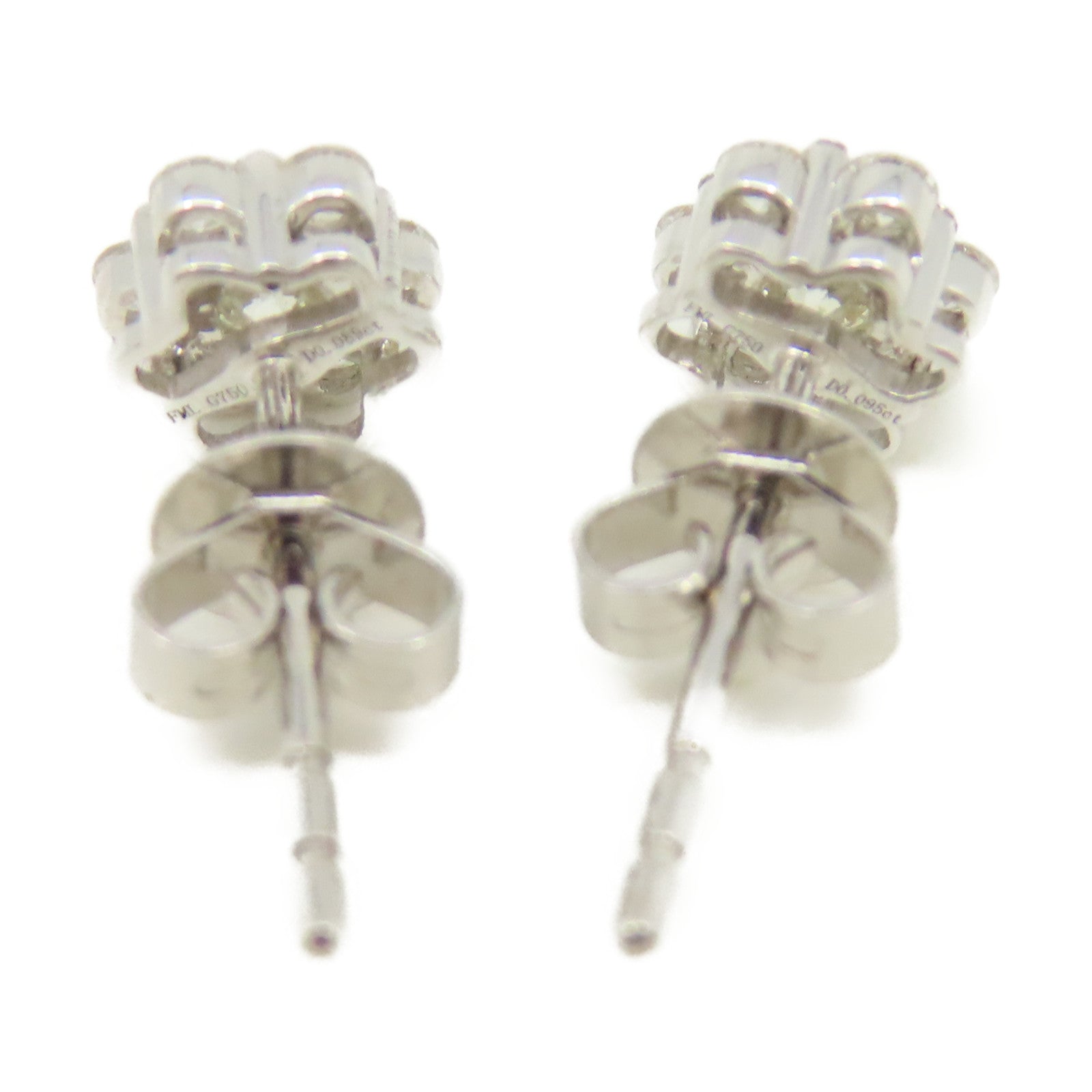 JEWELRY 18K白金Diamond Earrings 0.09ct/0.089ct钻石耳环