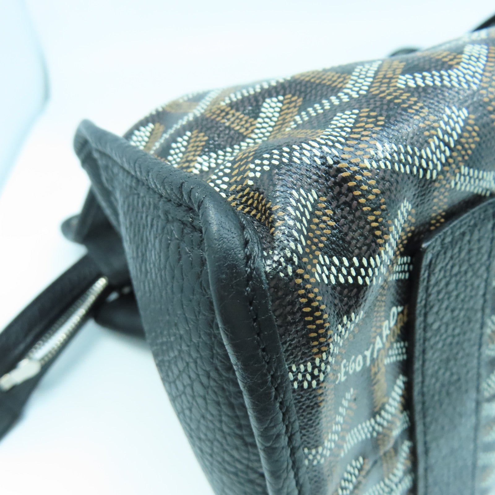 GOYARD 塗層帆布Sac Hardy Pet Carrier PM銀扣肩背袋黑色