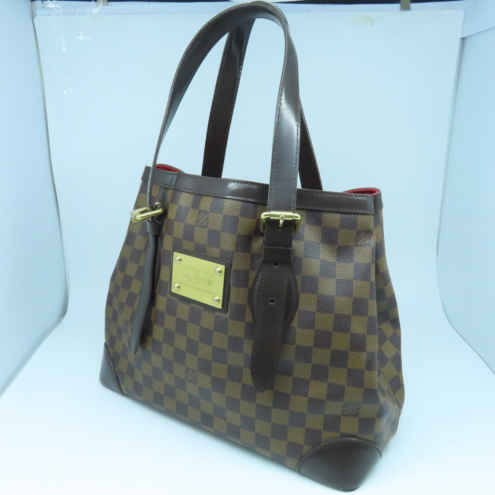 LOUIS VUITTON Damier Hampstead MM Tote Bag金扣手挽袋啡色