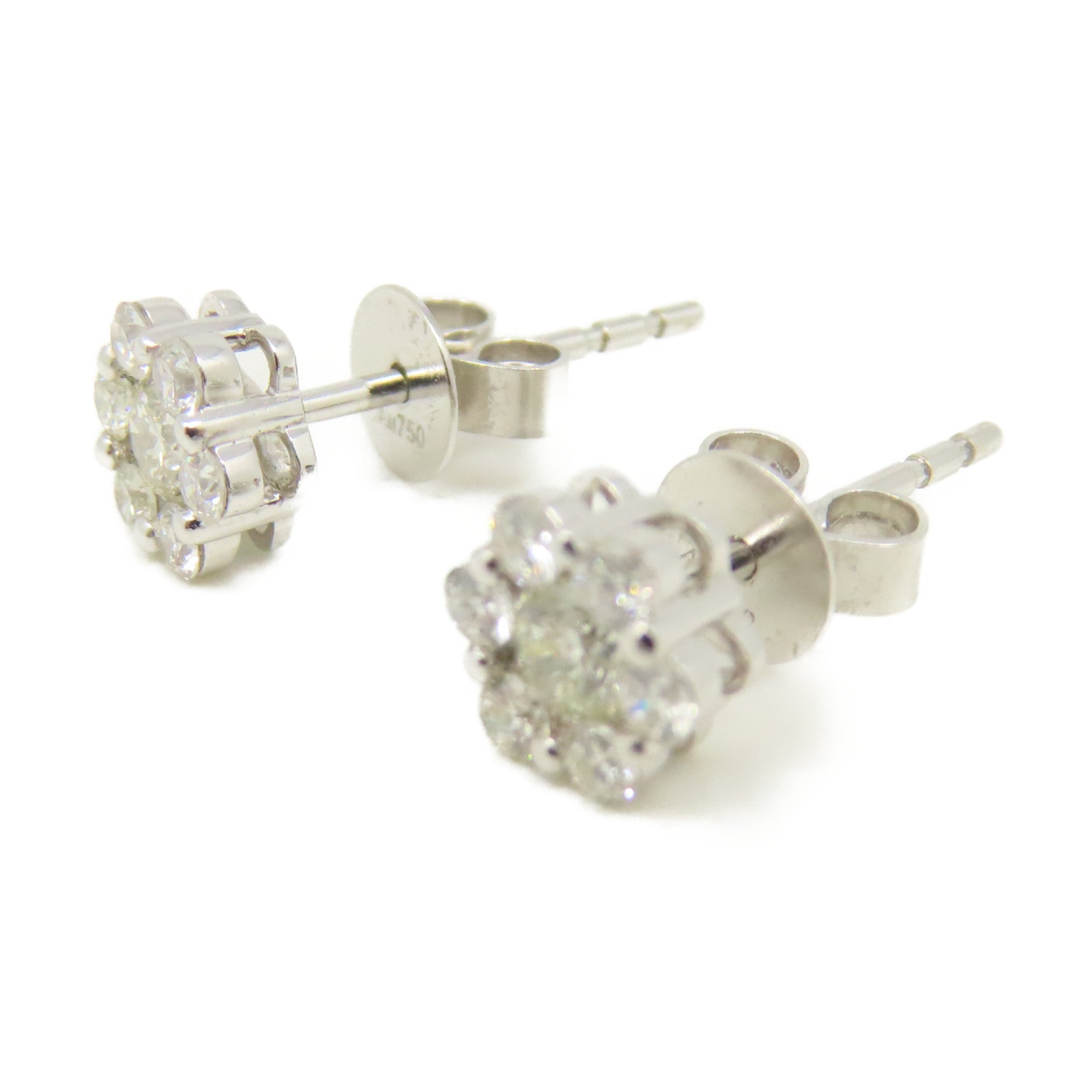 JEWELRY 18K白金Diamond Earrings 0.09ct/0.089ct钻石耳环