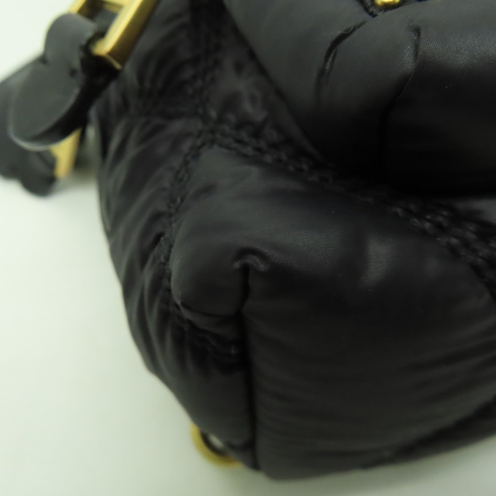 MOSCHINO 菱格尼龍Mini Backpack金扣背包黑色