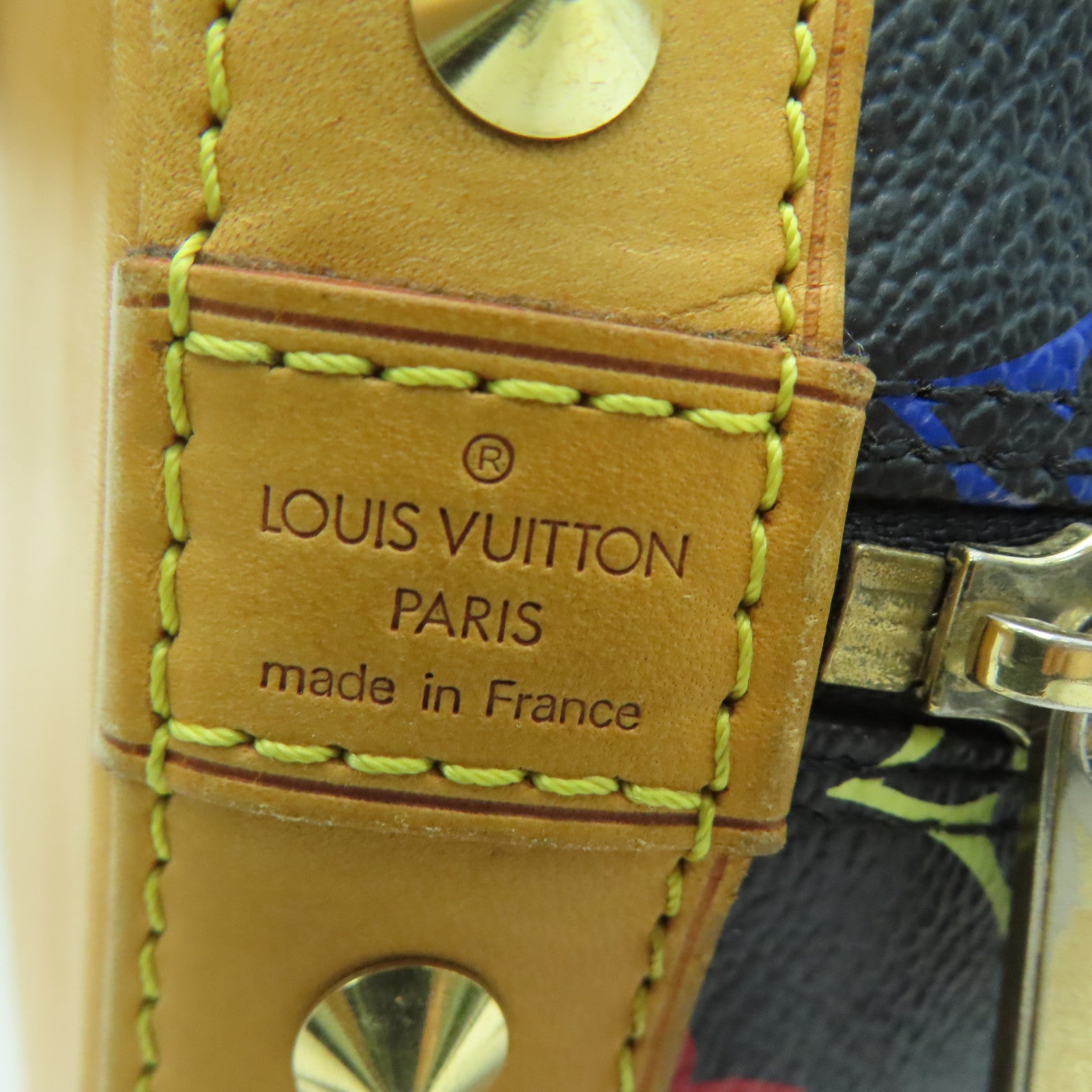 LOUIS VUITTON Monogram Multicolore Alma PM金扣手挽袋黑色彩色