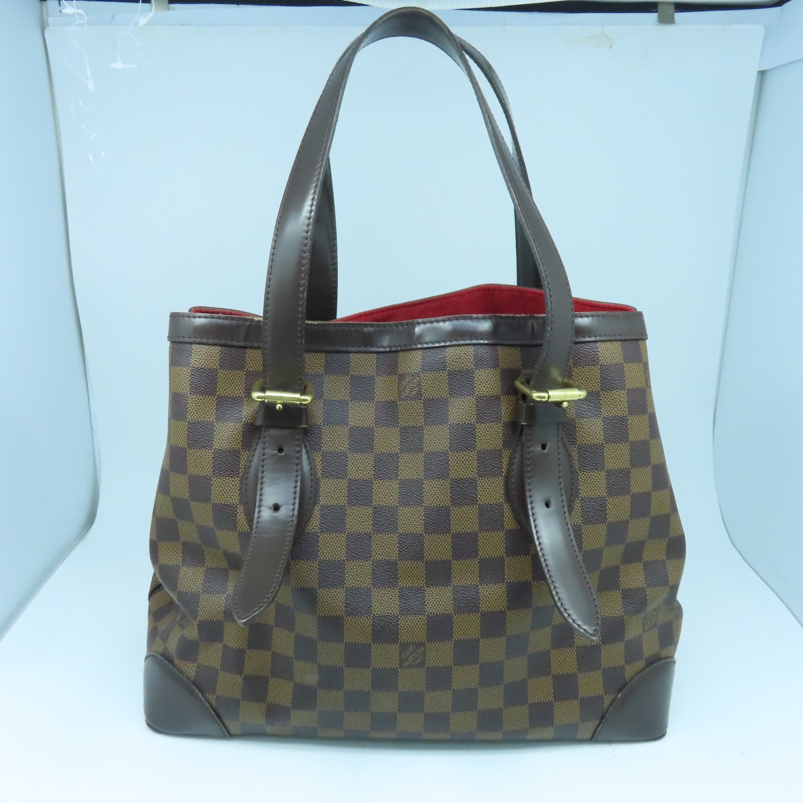 LOUIS VUITTON Damier Hampstead MM Tote Bag金扣手挽袋啡色