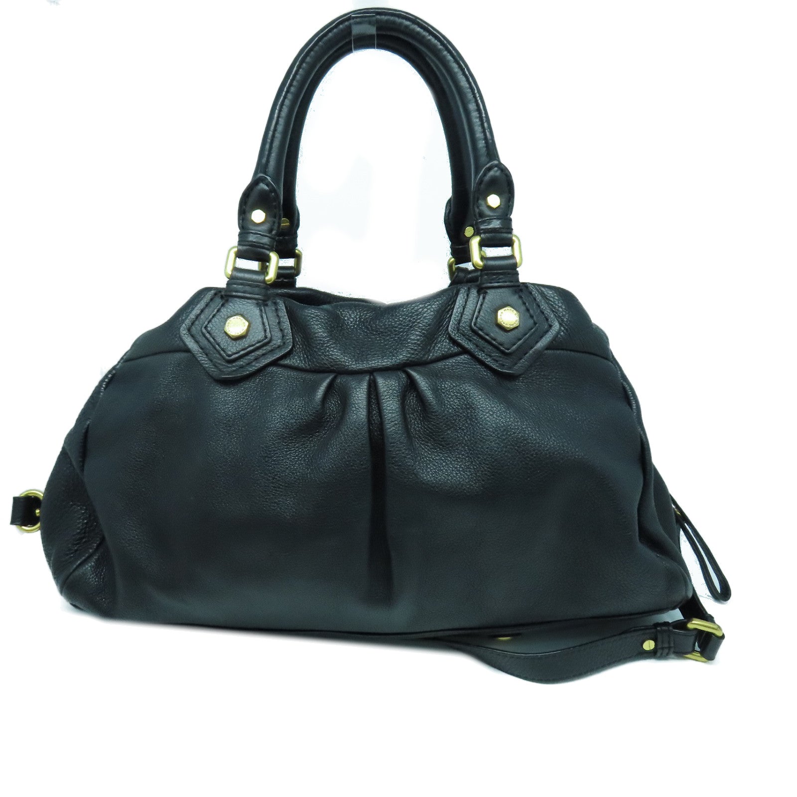 MARC JACOBS 牛皮皮革Shoulder Bag金扣肩背袋黑色