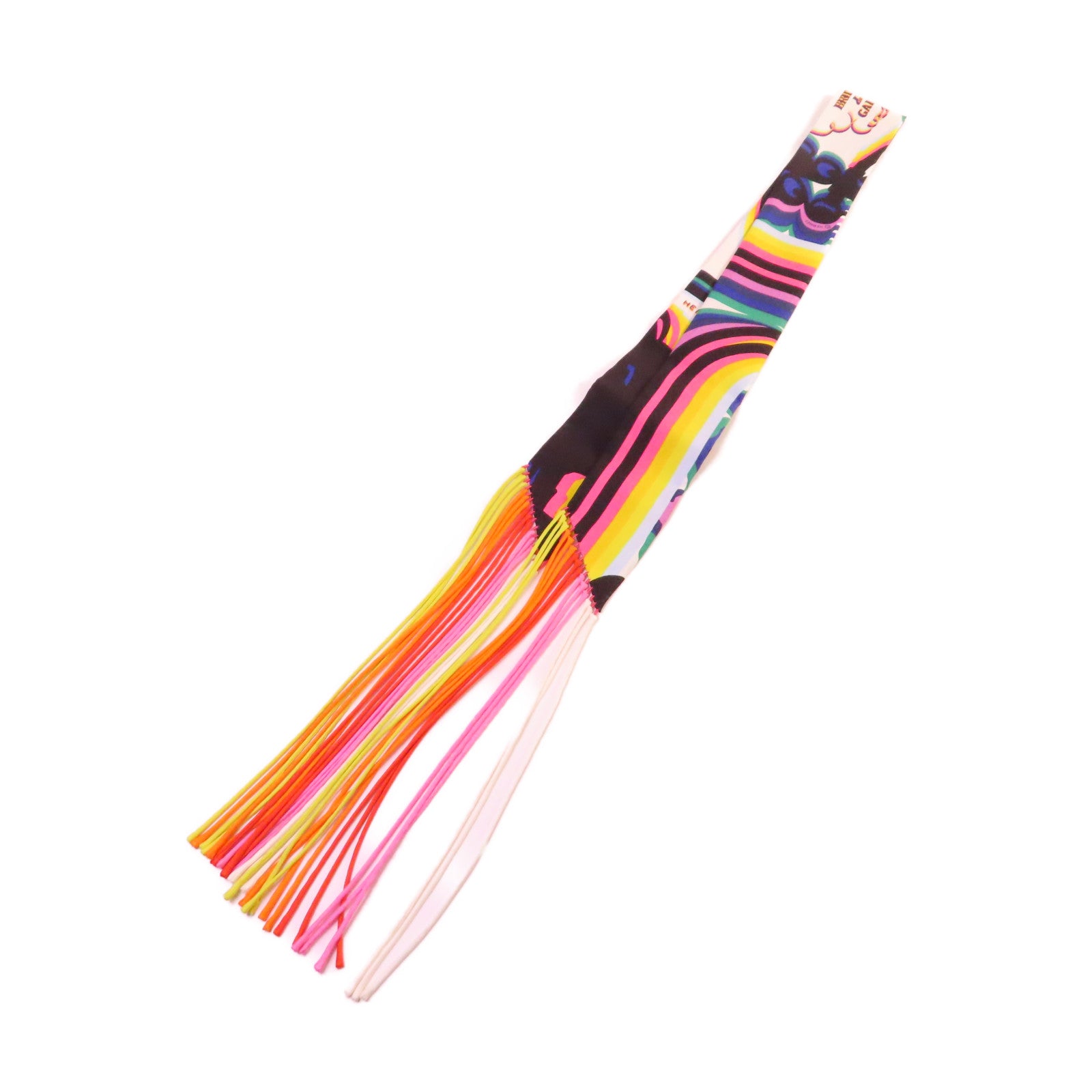 HERMES 絲質Twilly Scarf絲巾黑色/彩色