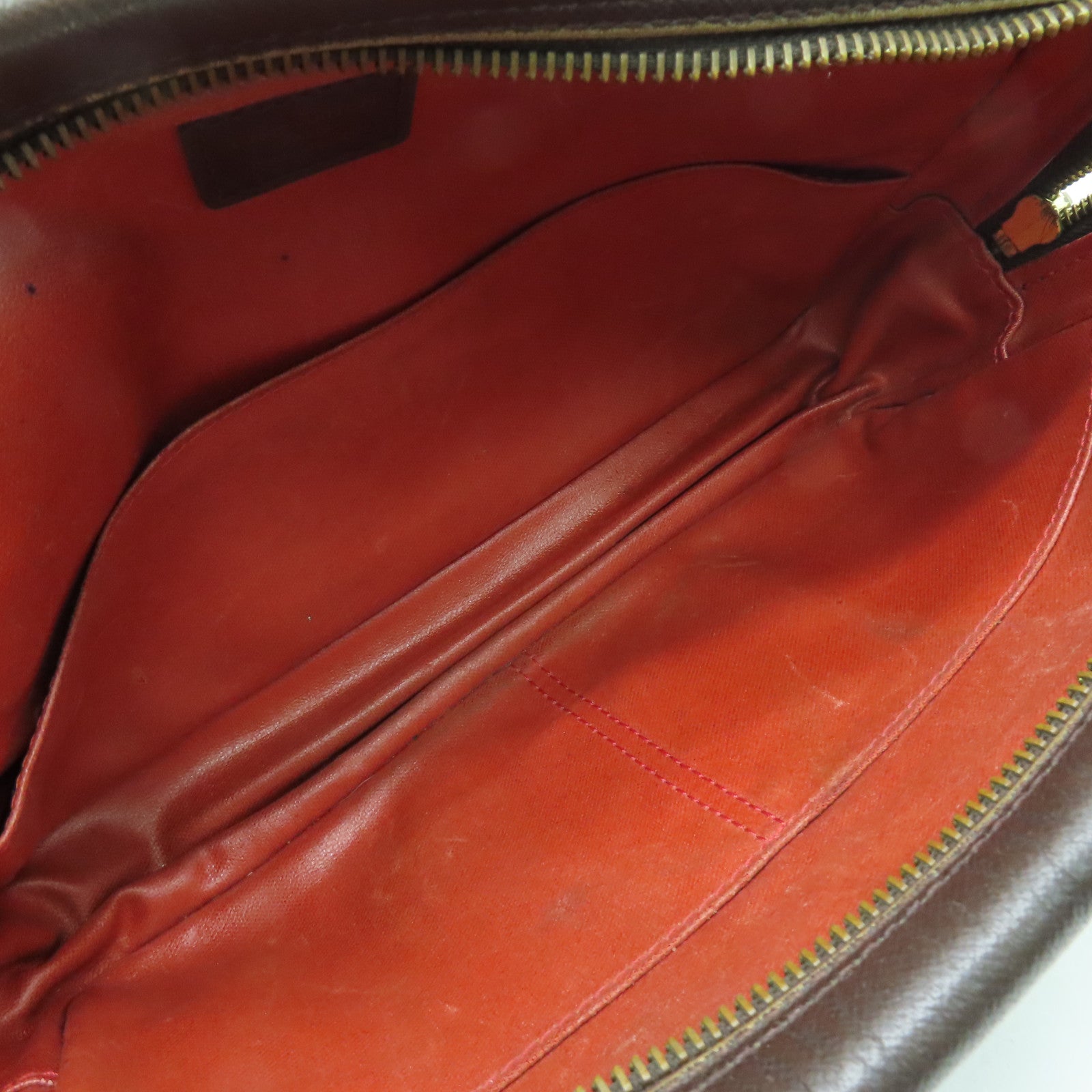 LOUIS VUITTON Damier塗層帆布Trousse Toilteet 金扣手提包啡色