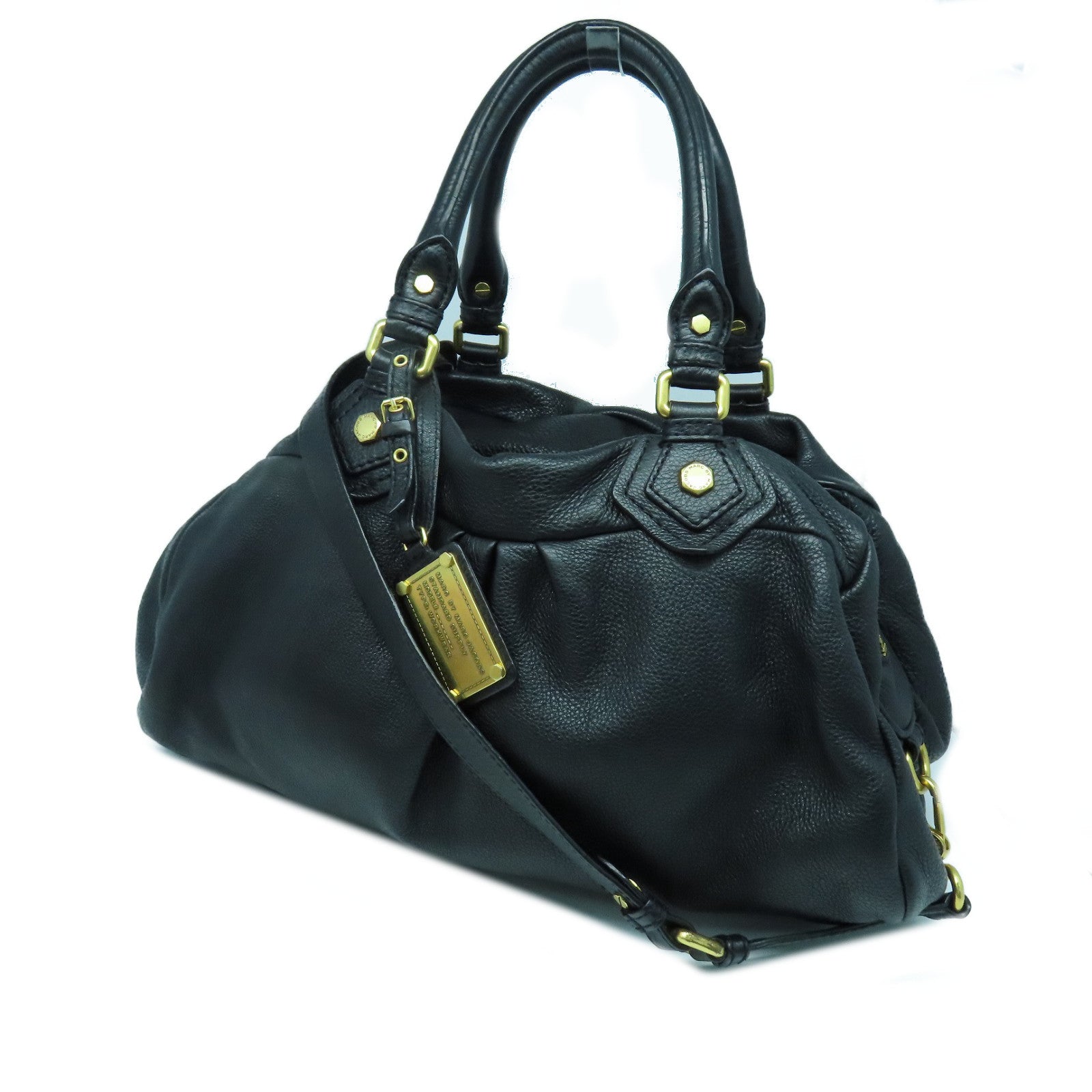 MARC JACOBS 牛皮皮革Shoulder Bag金扣肩背袋黑色