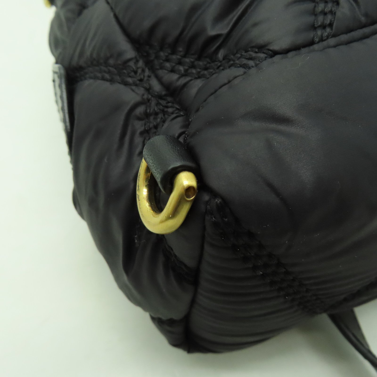 MOSCHINO 菱格尼龍Mini Backpack金扣背包黑色