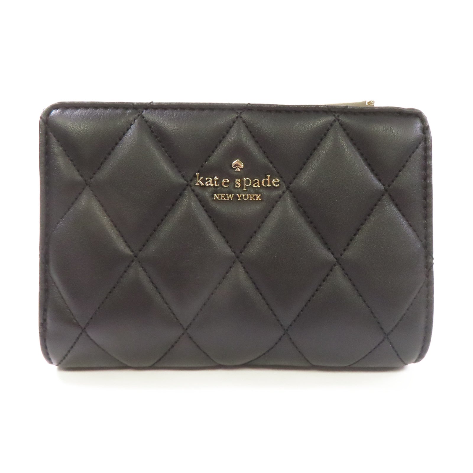 Kate Spade 牛皮皮革Short Wallet金扣短錢包黑色