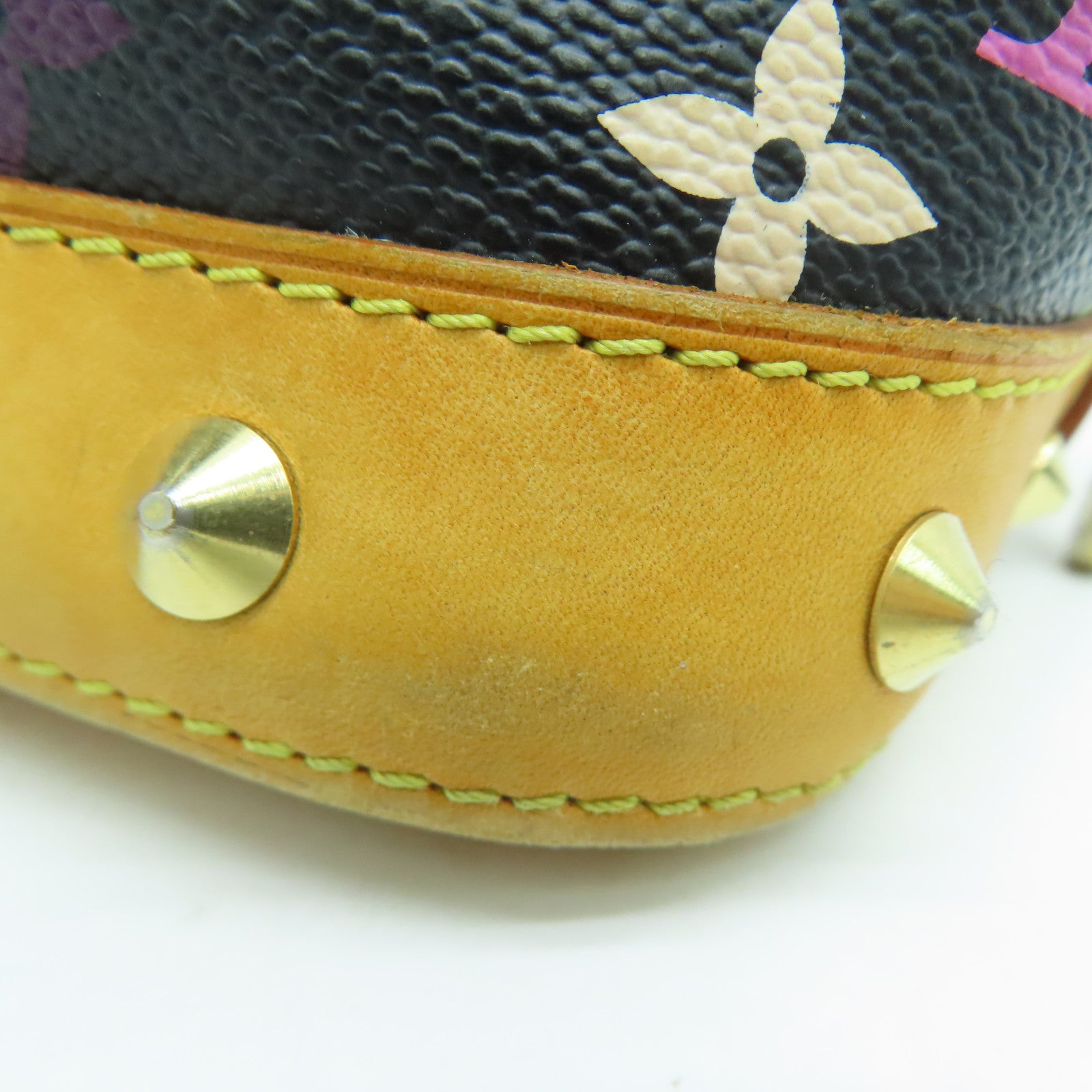 LOUIS VUITTON Monogram Multicolore Alma PM金扣手挽袋黑色彩色