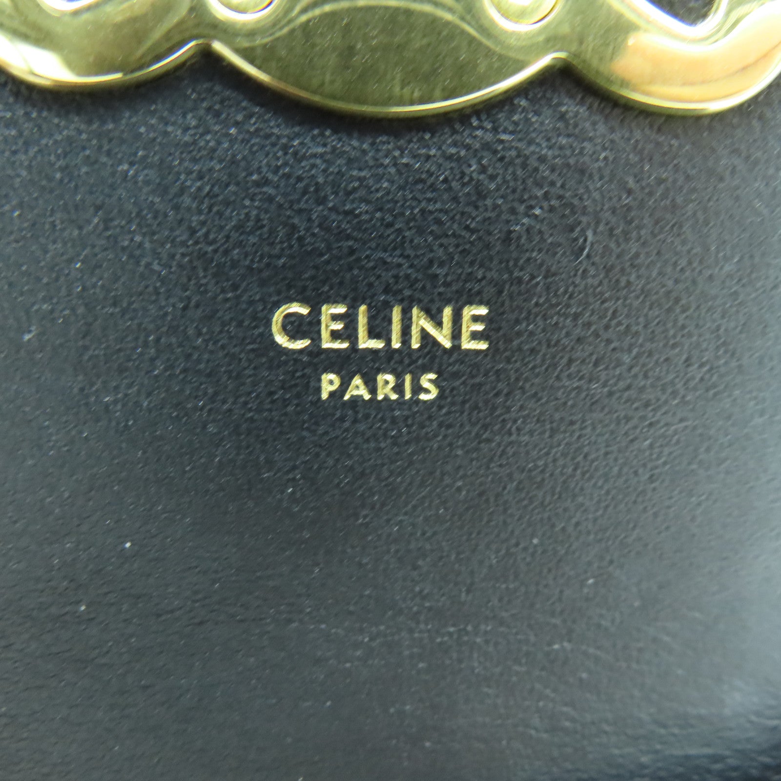 CELINE 牛皮皮革Claude Mini Bag金扣肩背袋黑色