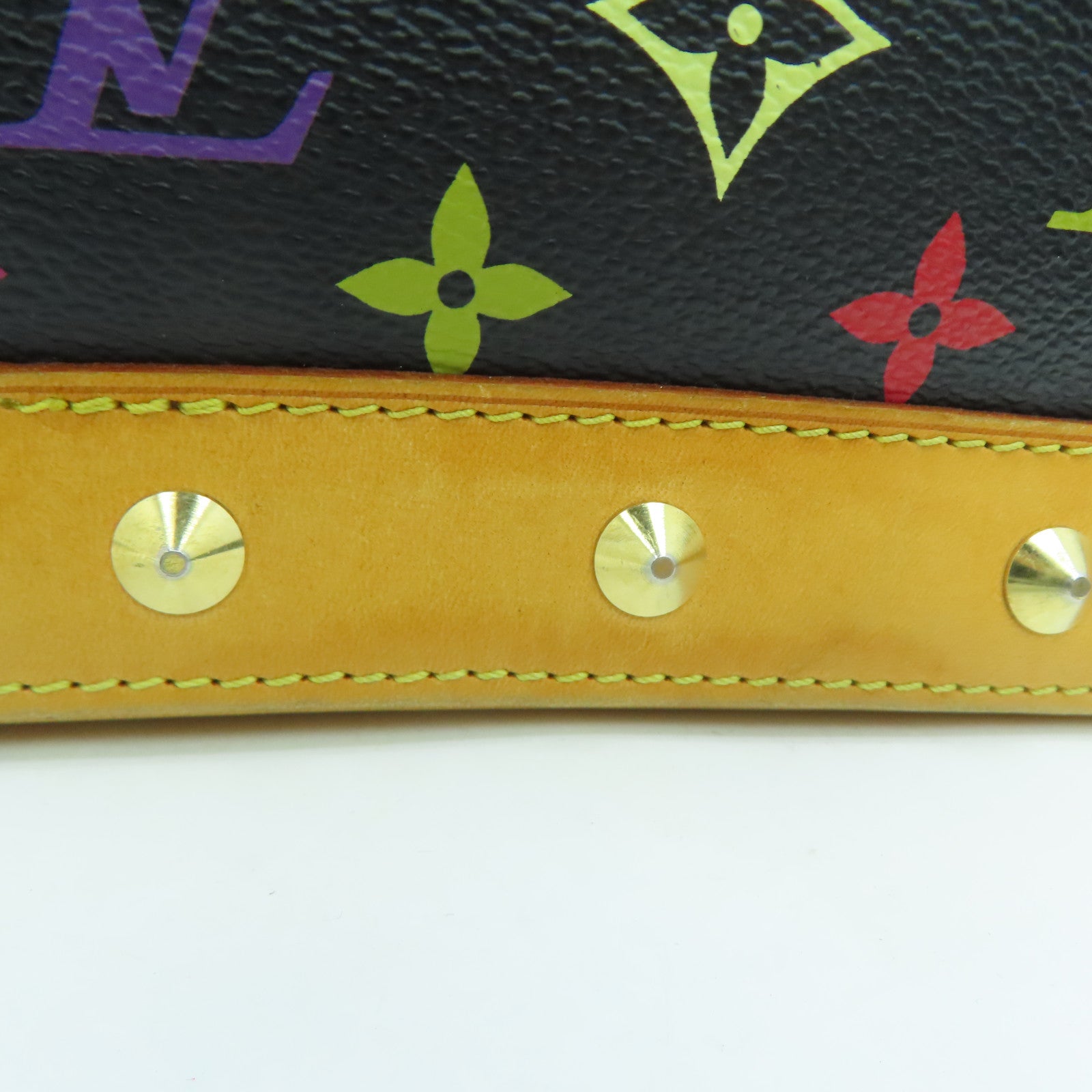 LOUIS VUITTON Monogram Multicolore Alma PM金扣手挽袋黑色彩色