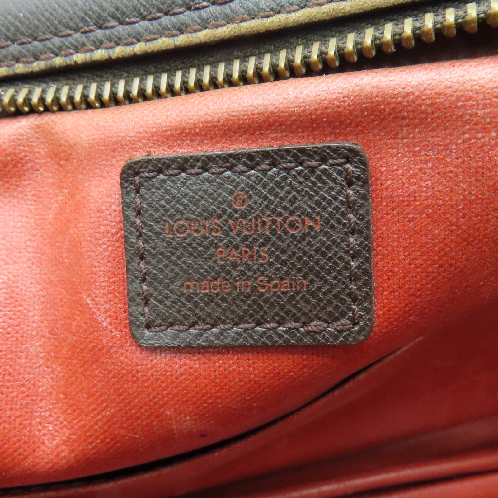 LOUIS VUITTON Damier塗層帆布Trousse Toilteet 金扣手提包啡色
