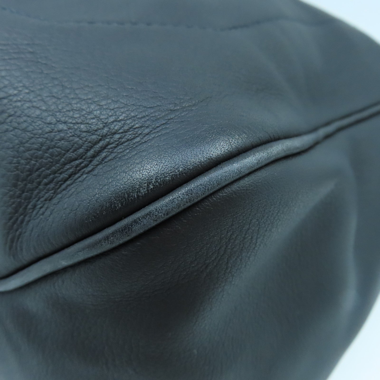 HERMES Leather Cristobal Cityslide Silver Buckle Shoulder Bag Black