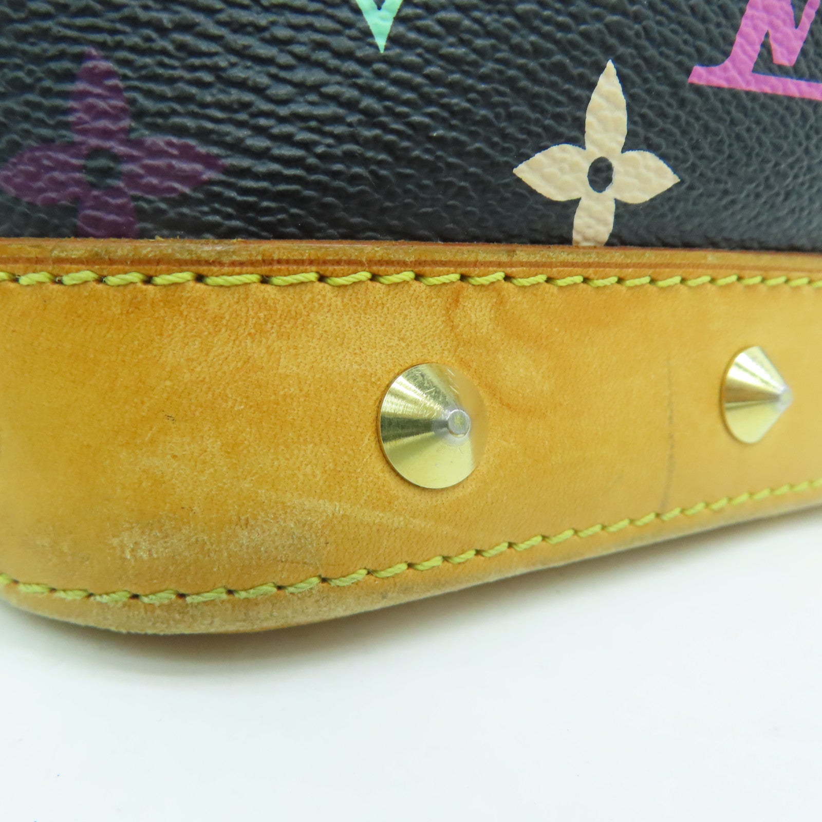 LOUIS VUITTON Monogram Multicolore Alma PM金扣手挽袋黑色彩色
