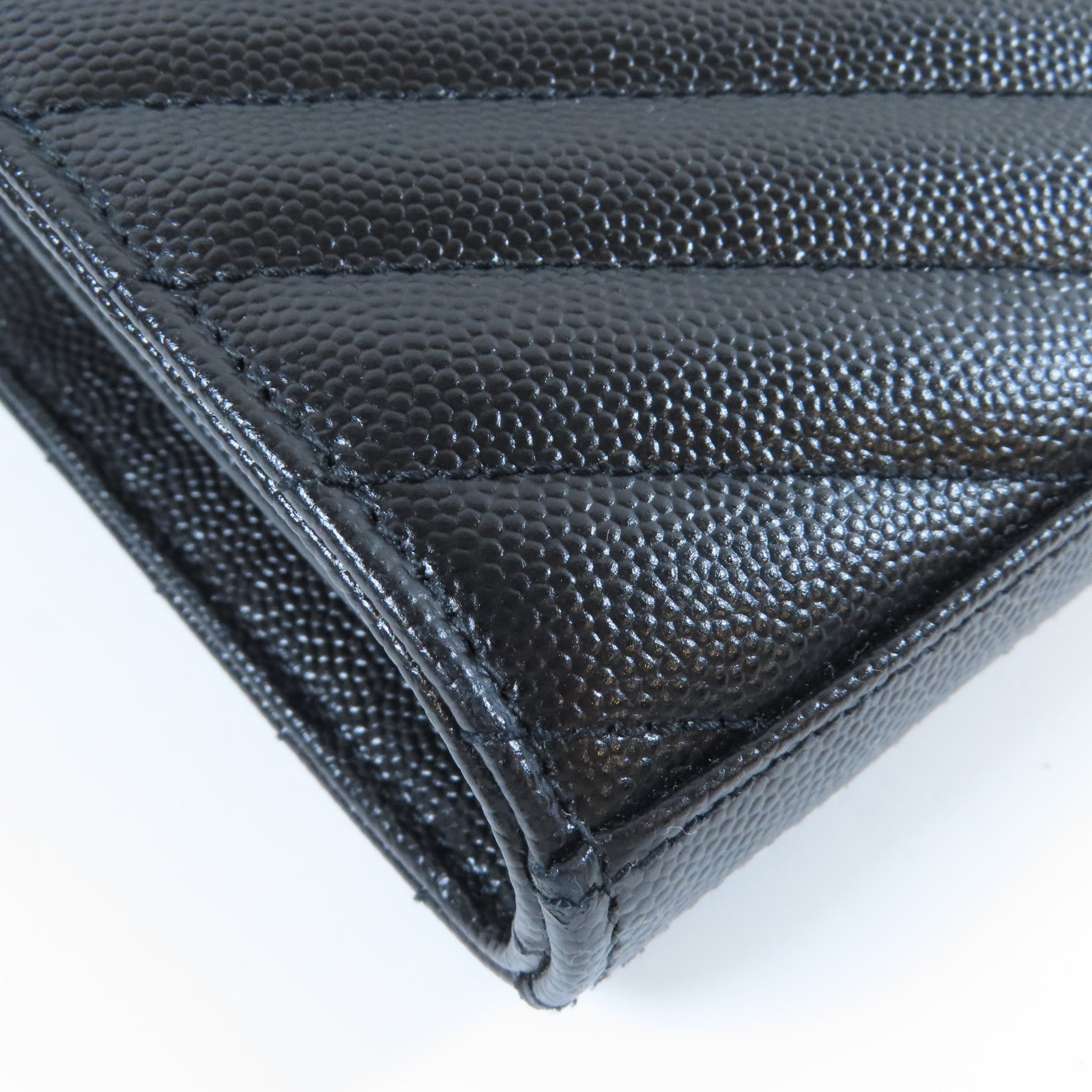 SAINT LAURENT 牛皮皮革Wallet On Chain銀扣鏈帶肩背袋黑色