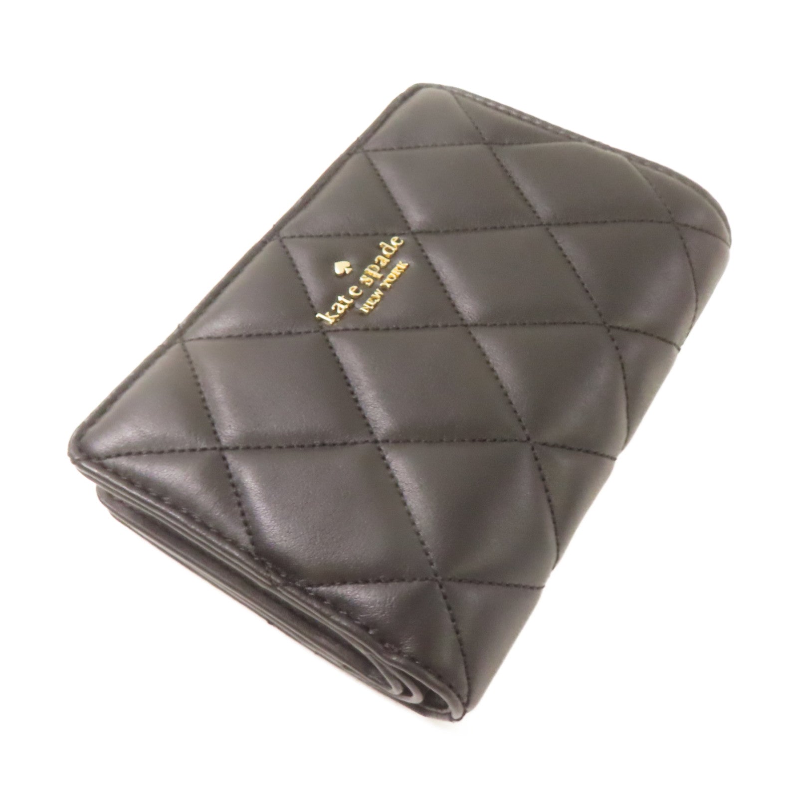 Kate Spade 牛皮皮革Short Wallet金扣短錢包黑色
