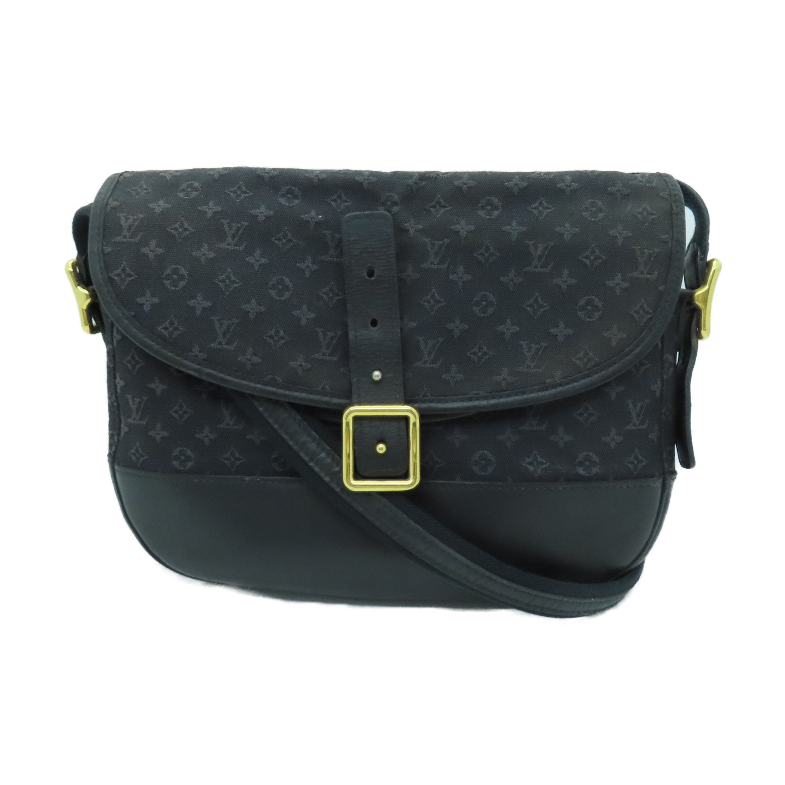 LOUIS VUITTON Monogram Mini Mini Belanger金扣肩背袋黑色