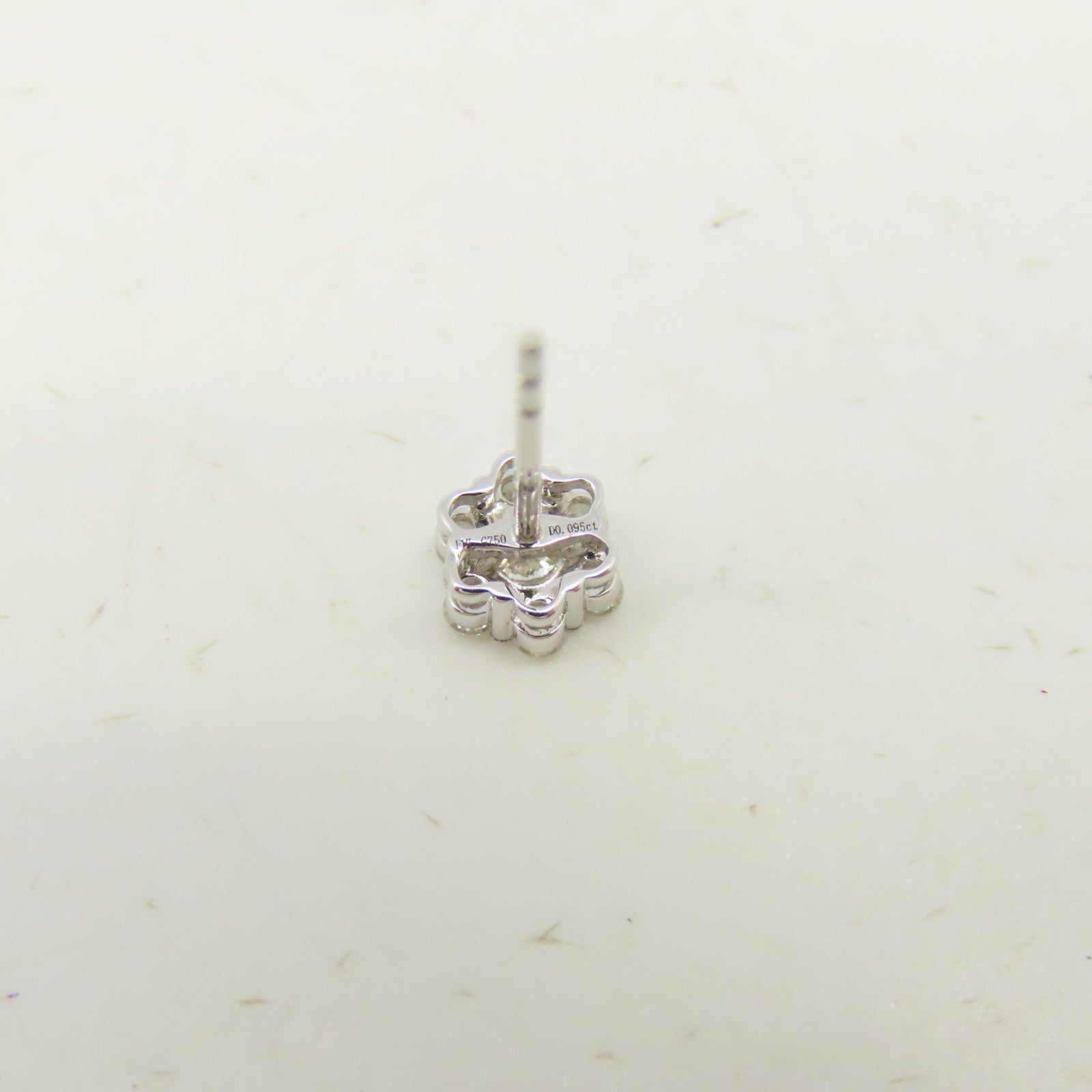 JEWELRY 18K白金Diamond Earrings 0.09ct/0.089ct钻石耳环
