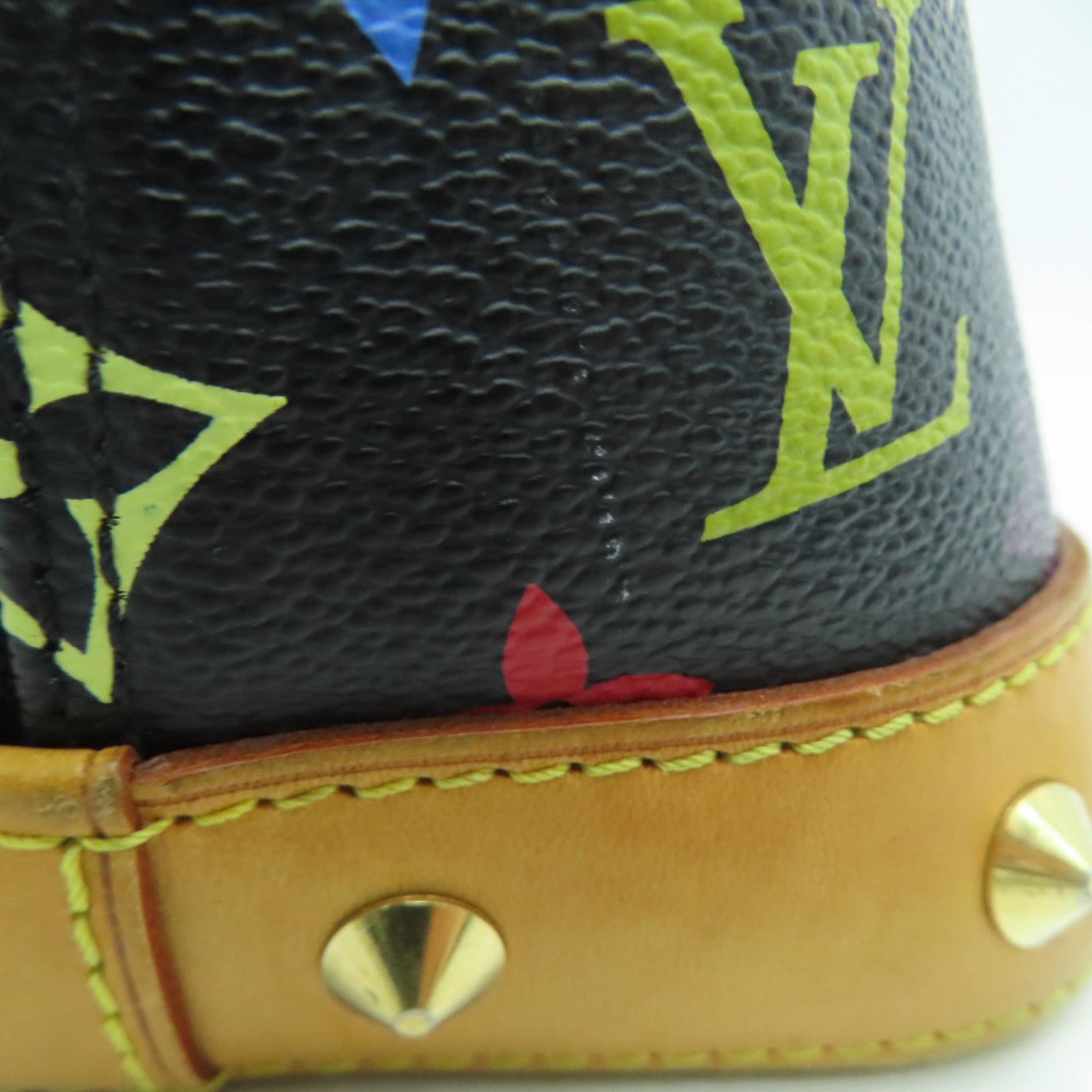 LOUIS VUITTON Monogram Multicolore Alma PM金扣手挽袋黑色彩色