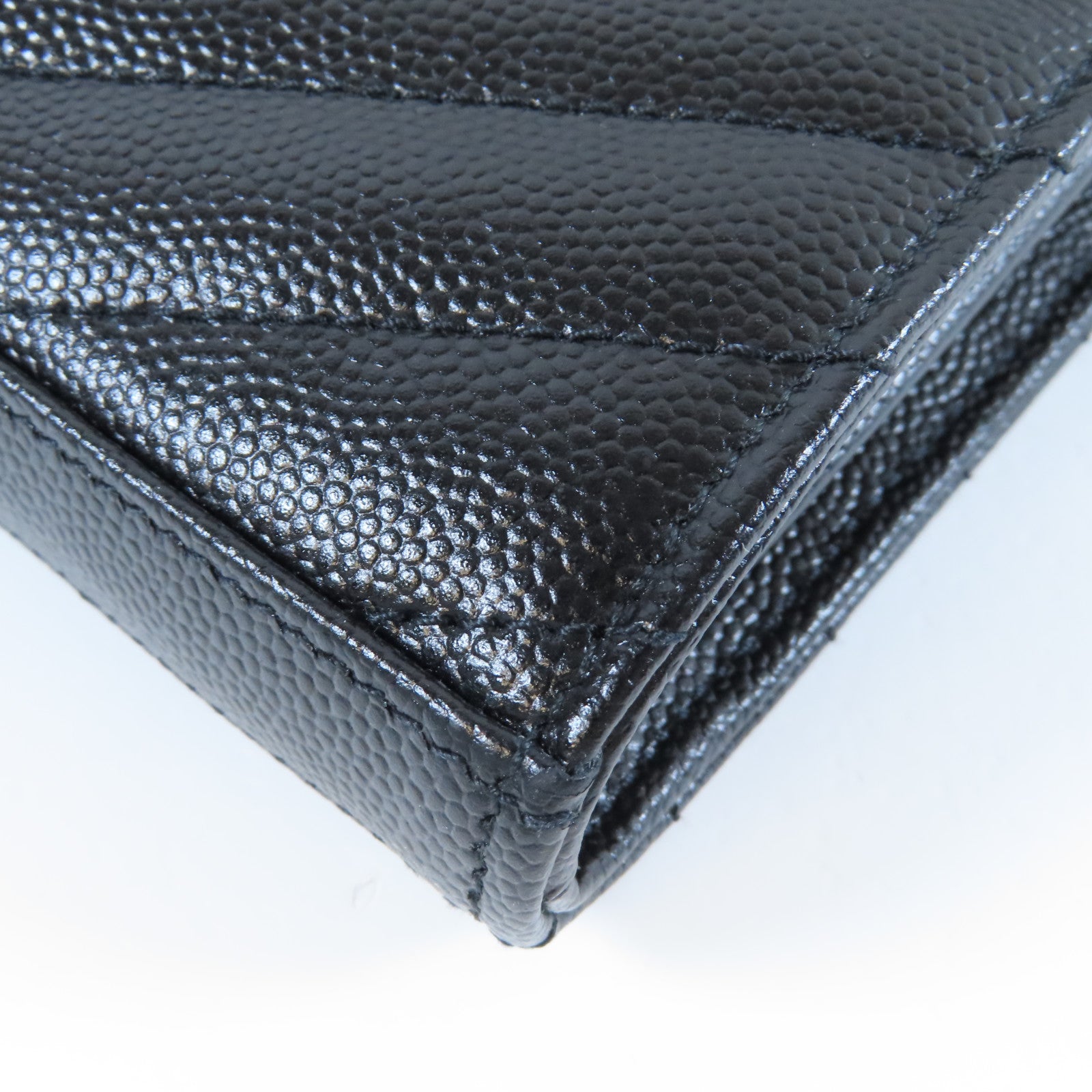 SAINT LAURENT 牛皮皮革Wallet On Chain銀扣鏈帶肩背袋黑色