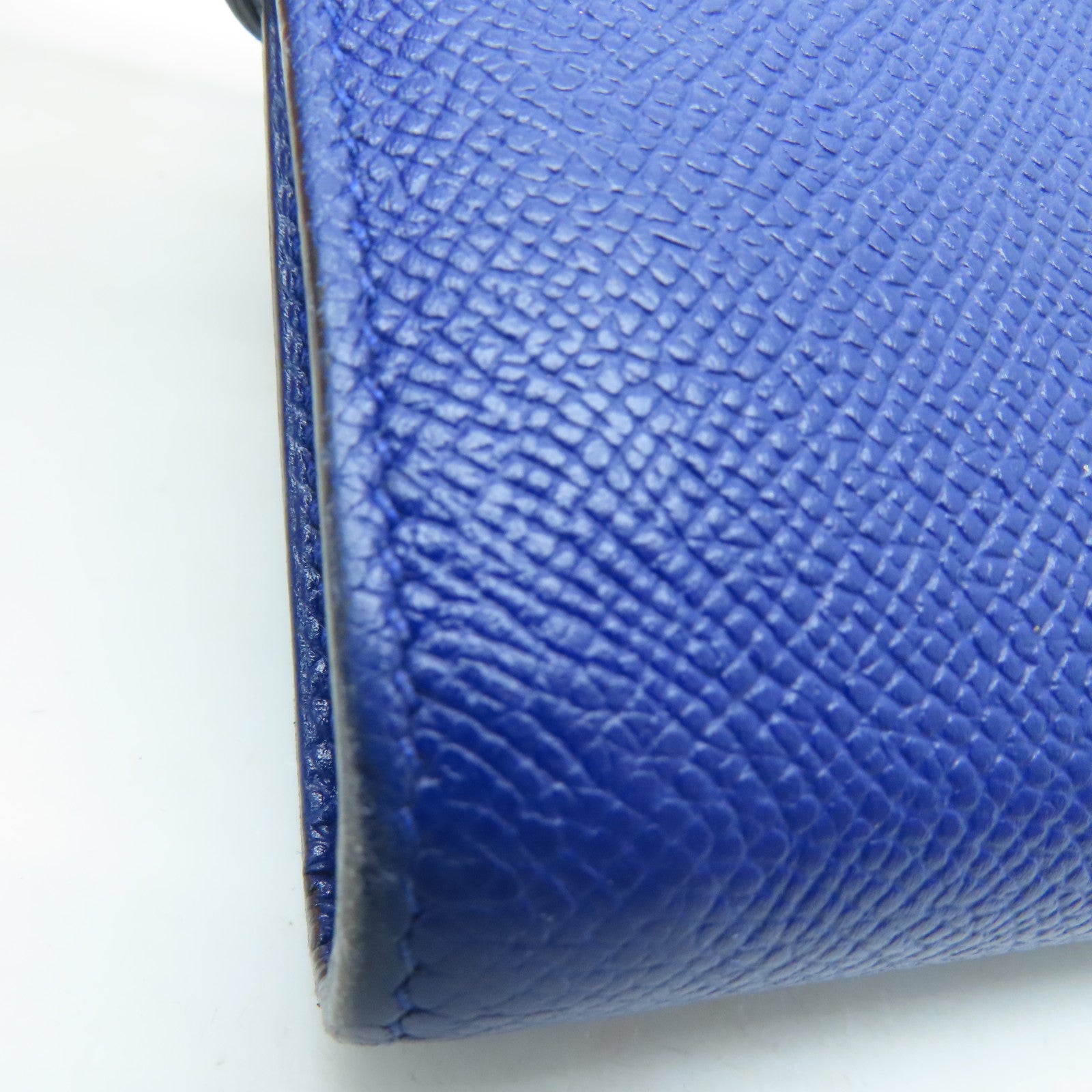 HERMES 【激減優惠】Epsom皮革Kelly Wallet銀扣長銀包藍色Blue Saphir