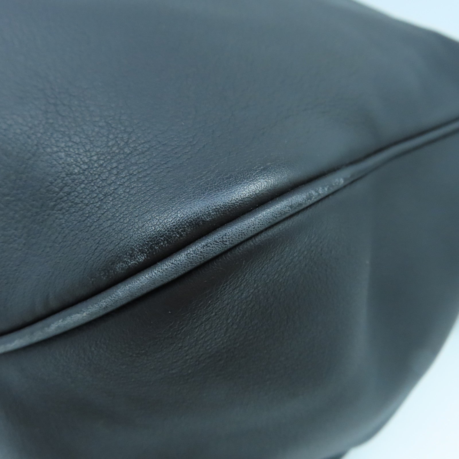 HERMES Leather Cristobal Cityslide Silver Buckle Shoulder Bag Black