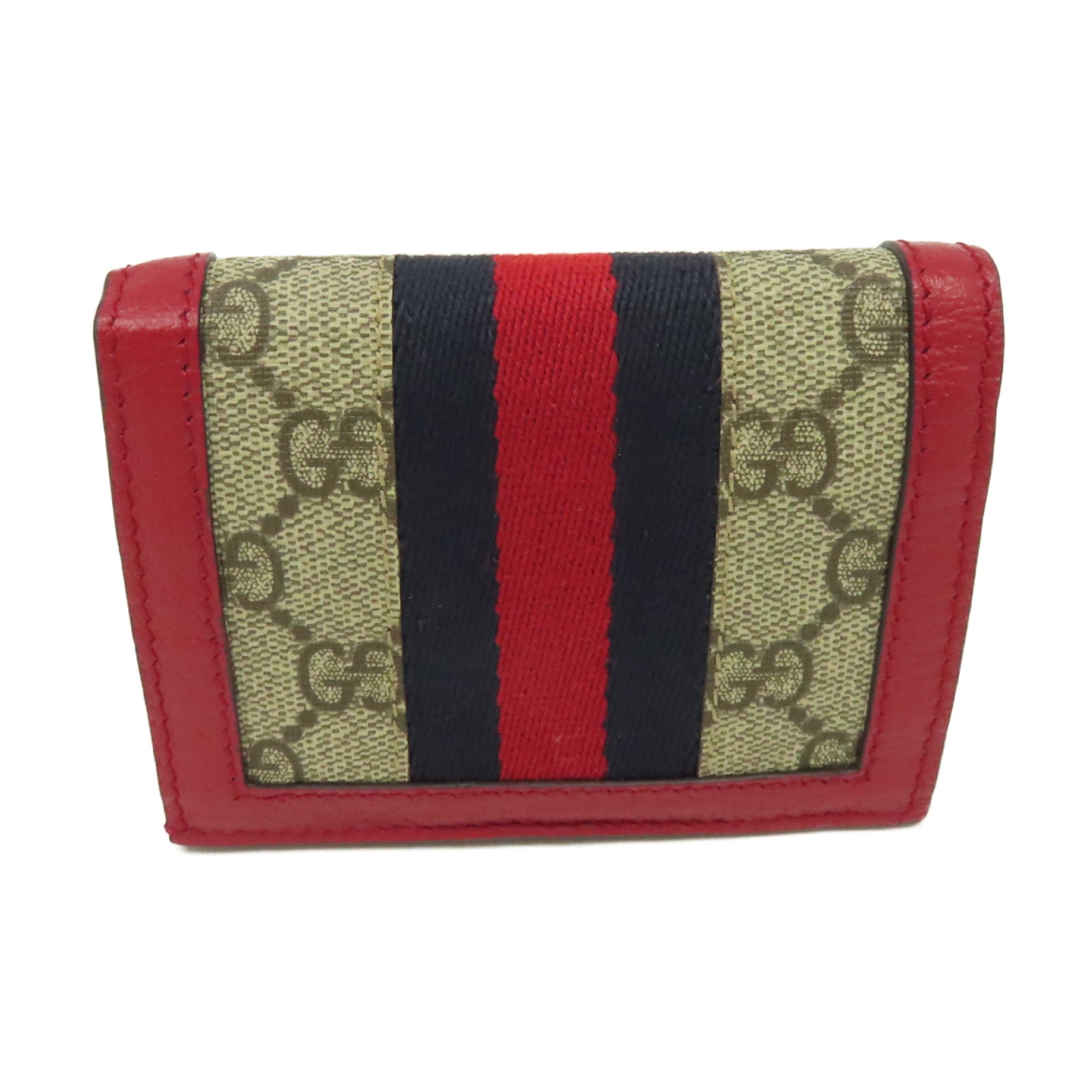 GUCCI 塗層皮革Wallet錢包啡色/紅色