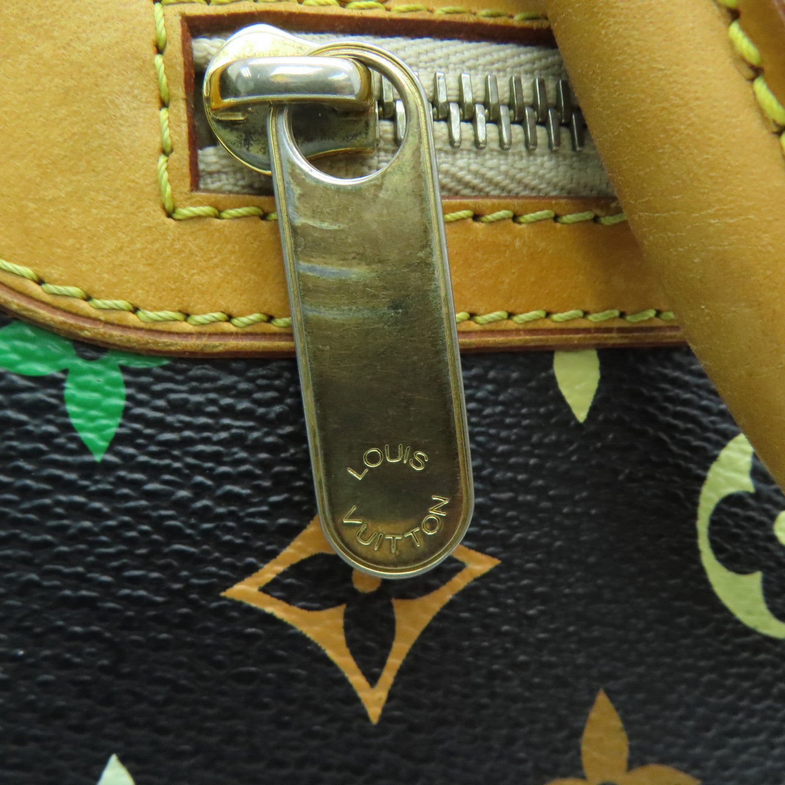 LOUIS VUITTON Monogram Multicolore Alma PM金扣手挽袋黑色彩色