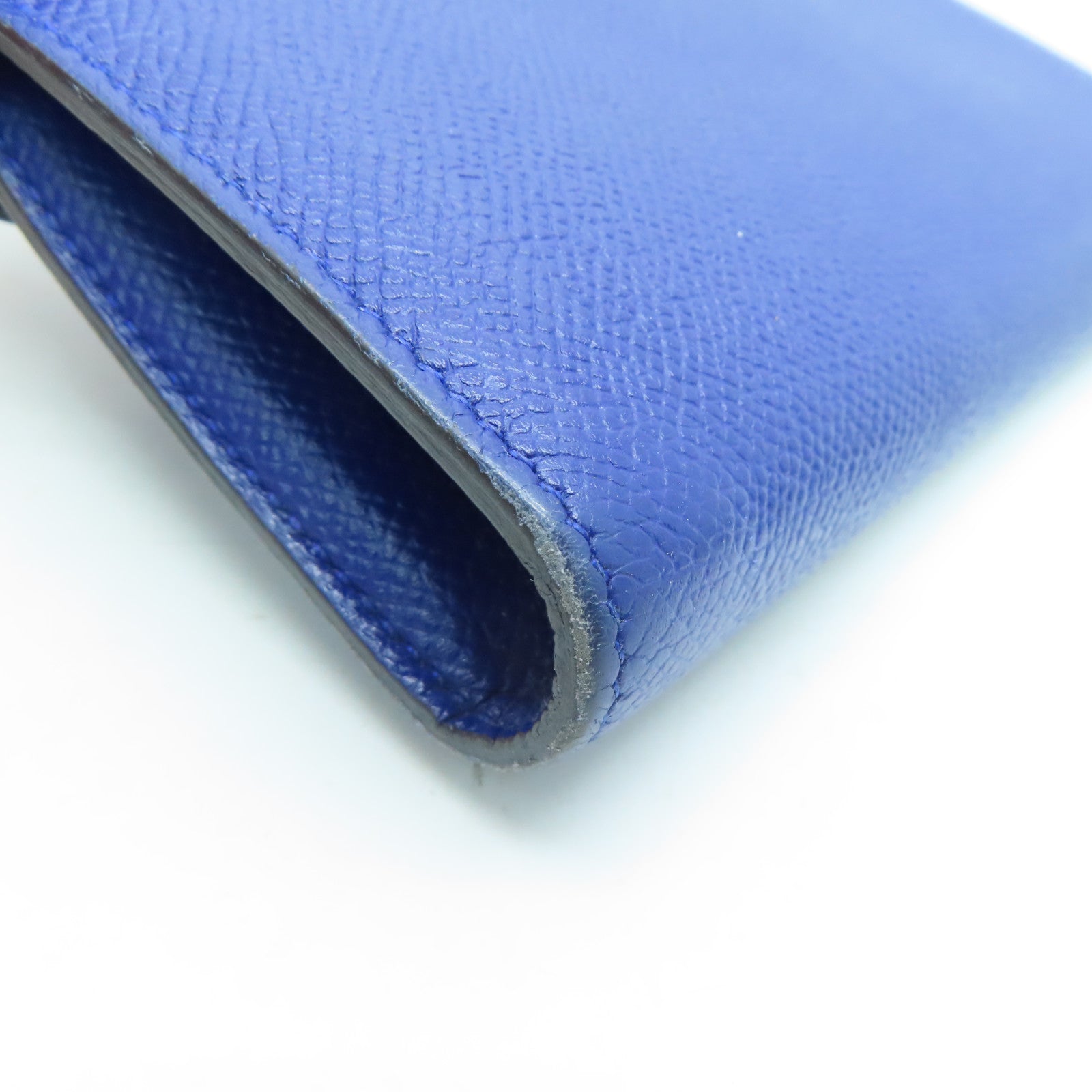 HERMES 【激減優惠】Epsom皮革Kelly Wallet銀扣長銀包藍色Blue Saphir