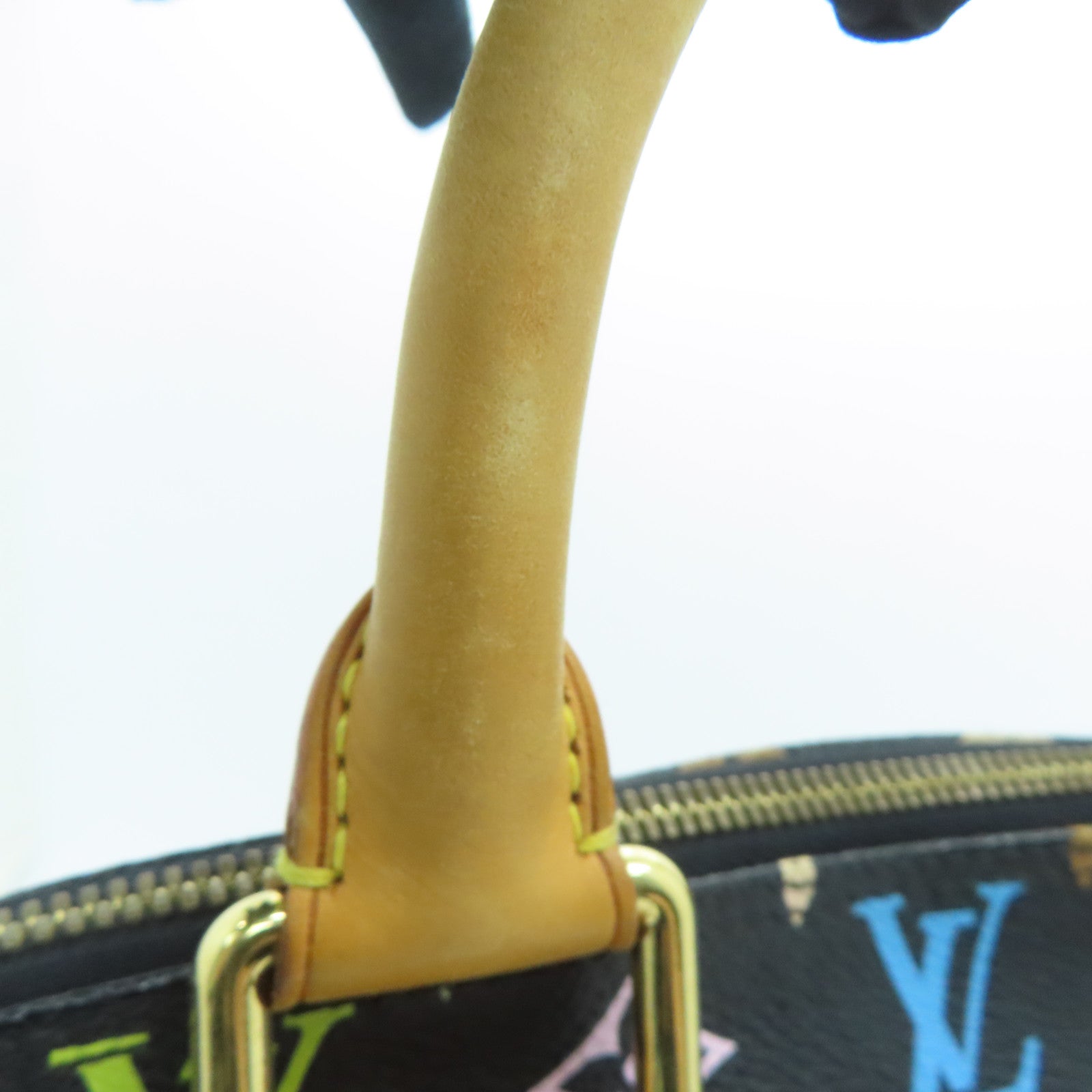 LOUIS VUITTON Monogram Multicolore Alma PM金扣手挽袋黑色彩色
