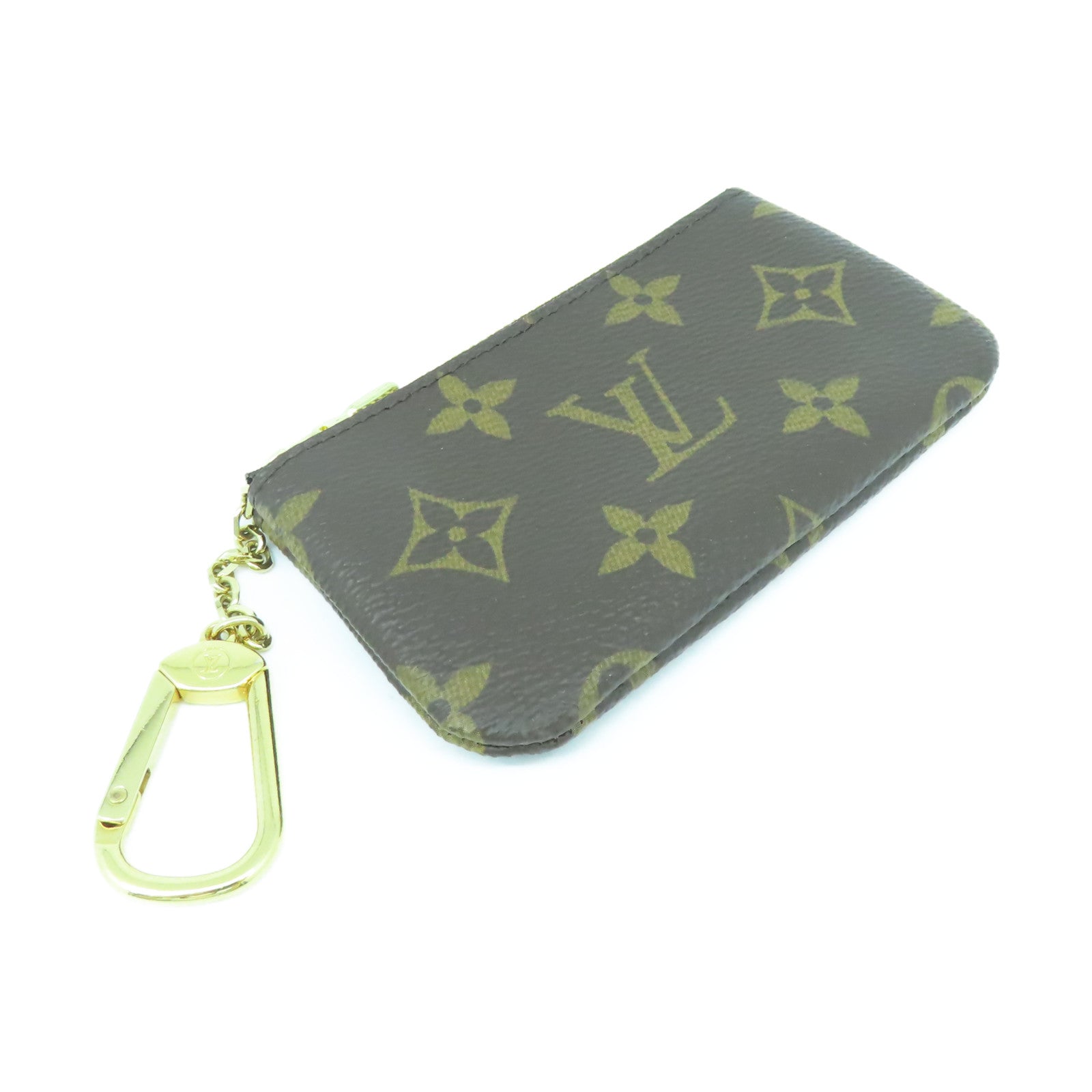 LOUIS VUITTON Monogram Key Pouch金扣鎖匙包啡色