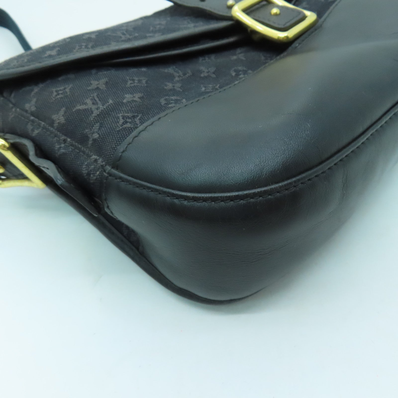 LOUIS VUITTON Monogram Mini Mini Belanger金扣肩背袋黑色