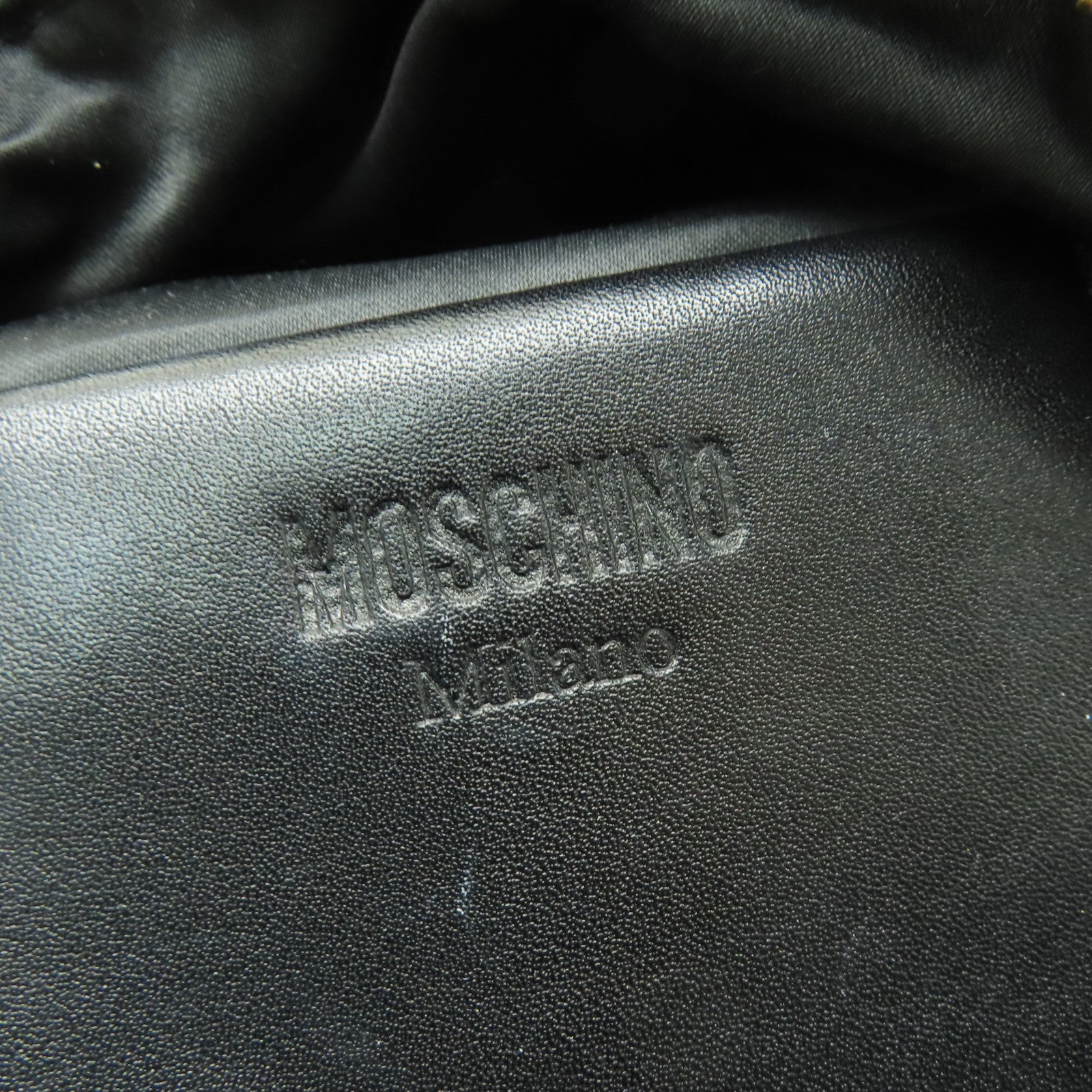 MOSCHINO 菱格尼龍Mini Backpack金扣背包黑色