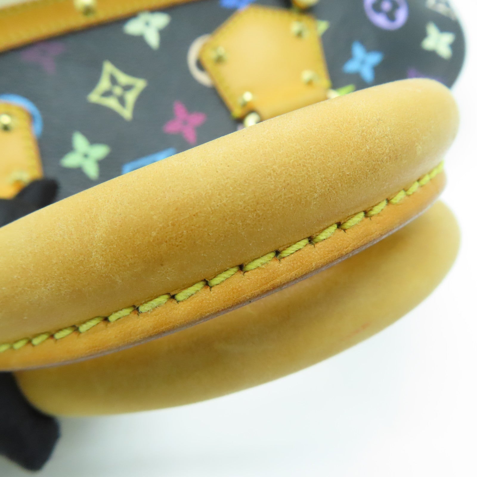 LOUIS VUITTON Monogram Multicolore Alma PM金扣手挽袋黑色彩色