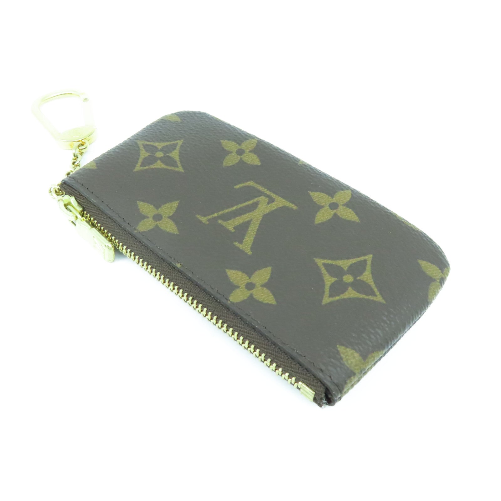 LOUIS VUITTON Monogram Key Pouch金扣鎖匙包啡色