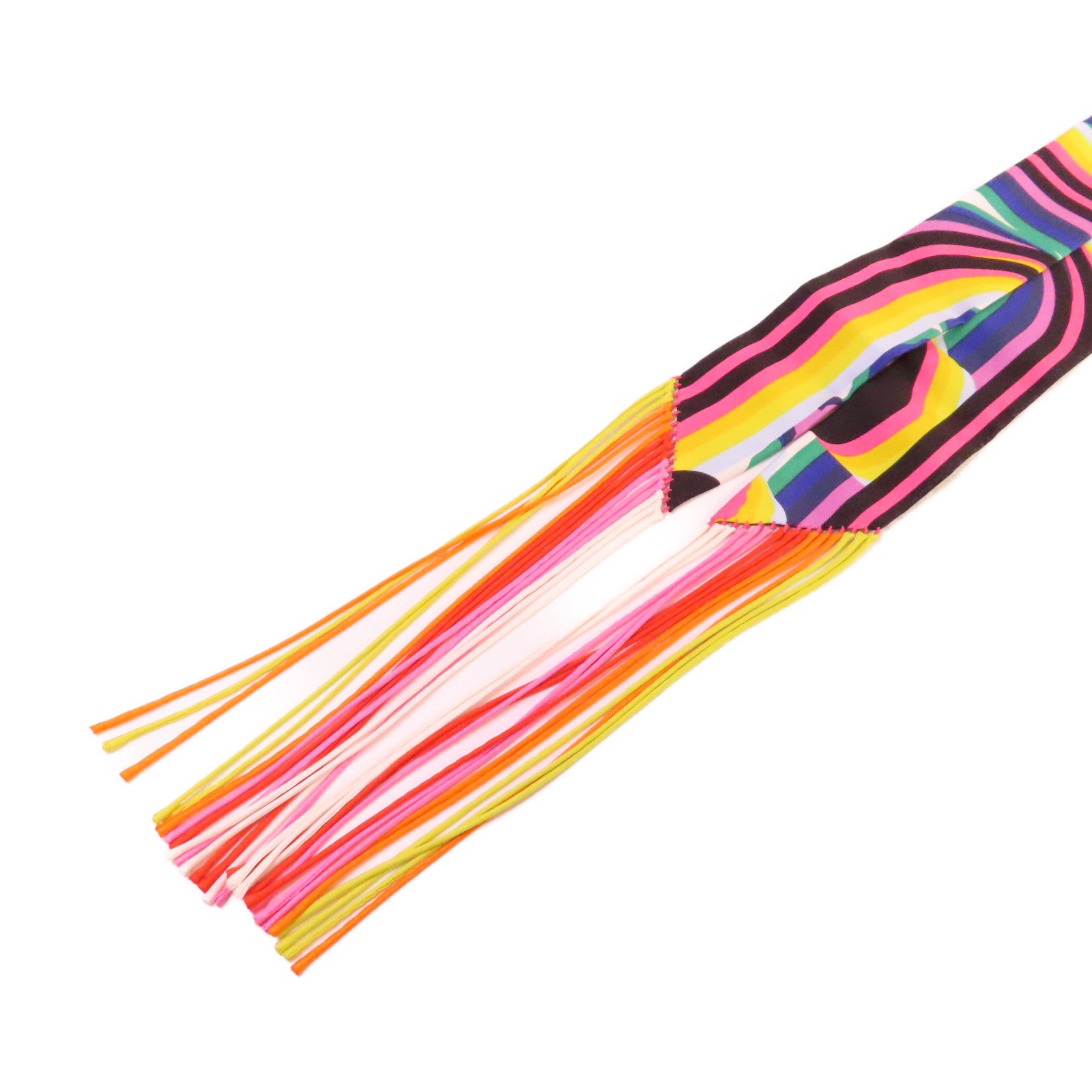 HERMES 絲質Twilly Scarf絲巾黑色/彩色