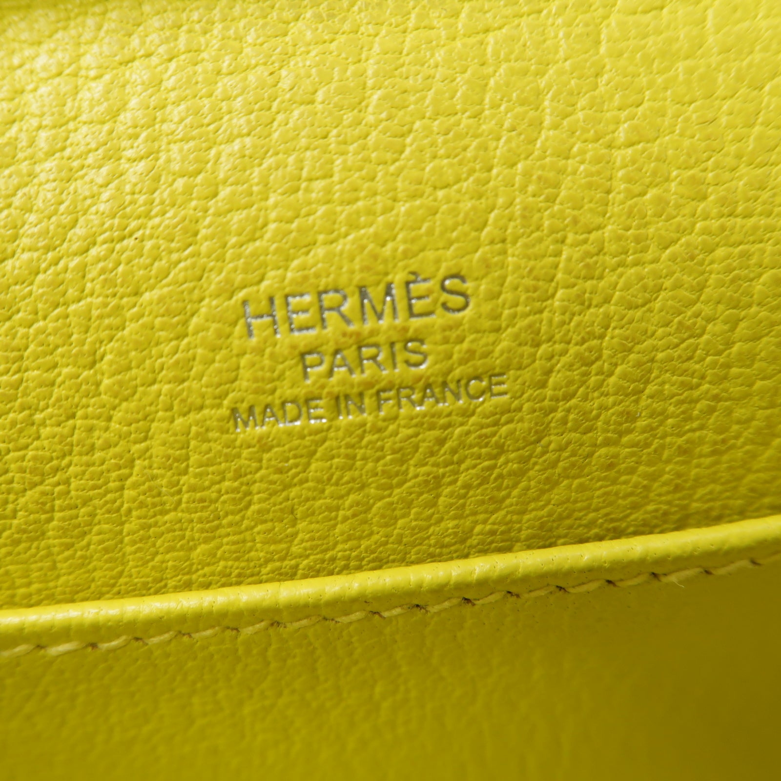 HERMES Evercolor皮革Clic H 21銀扣肩背袋黃色
