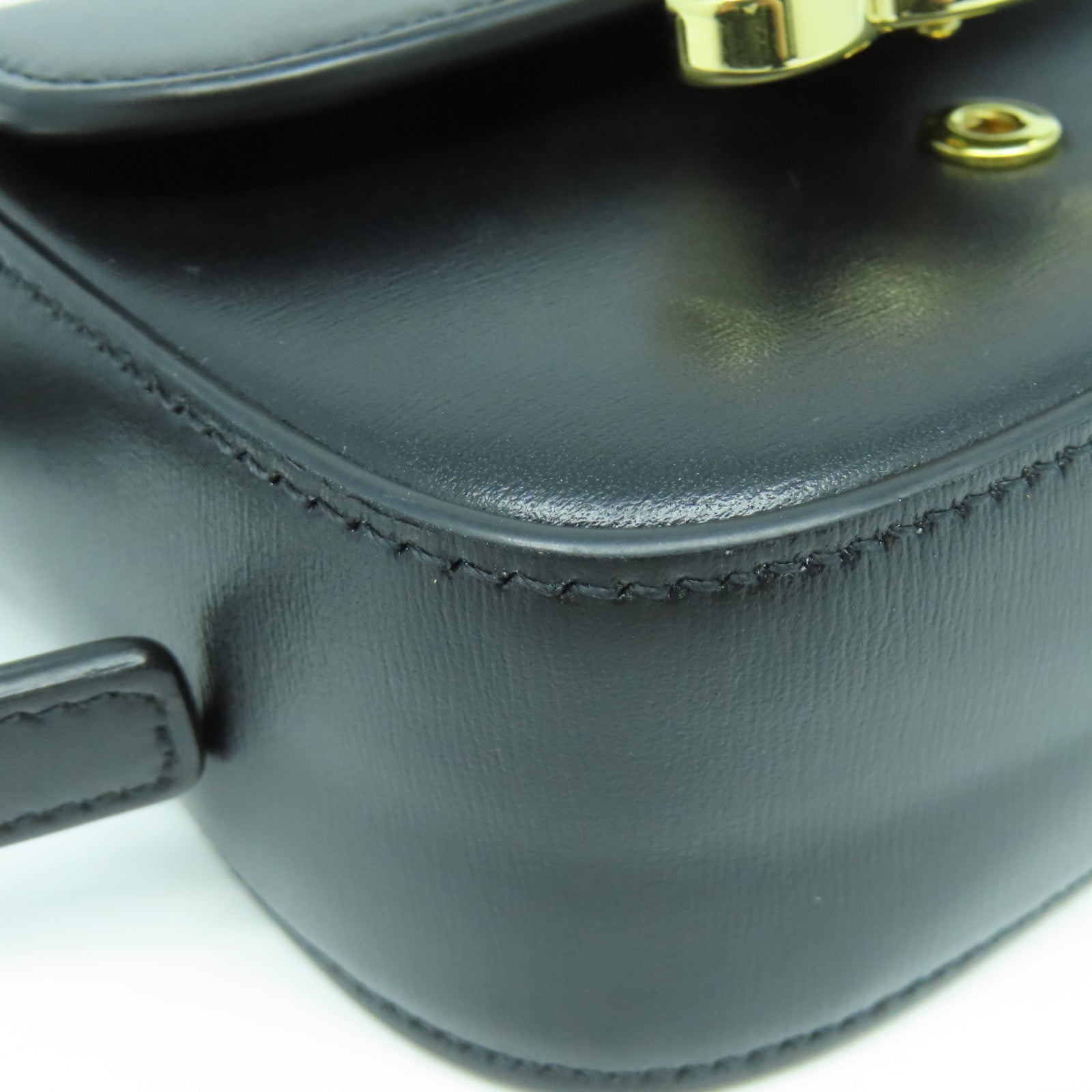 CELINE 牛皮皮革Claude Mini Bag金扣肩背袋黑色