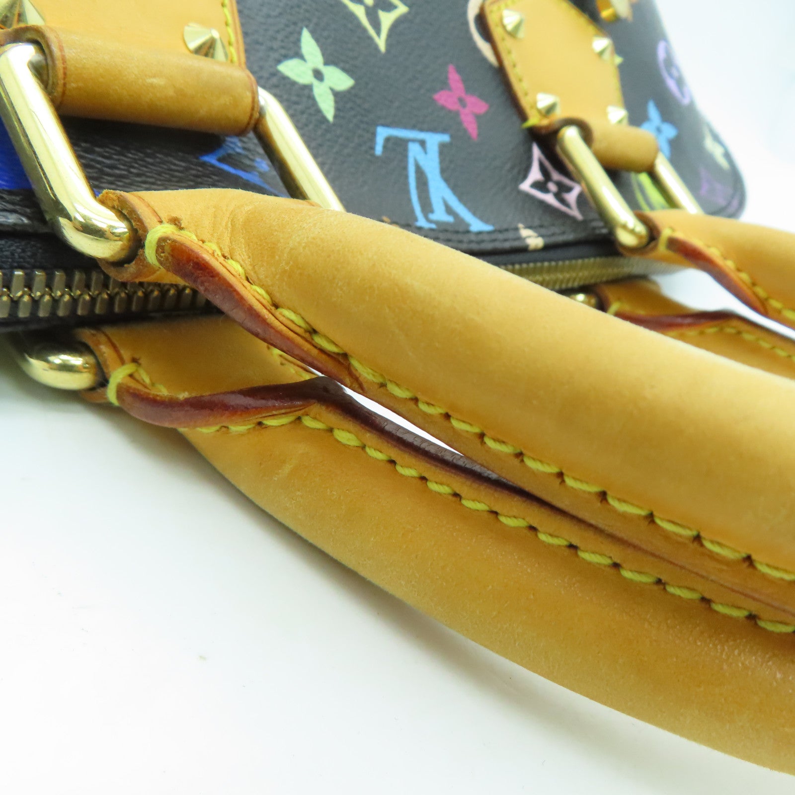 LOUIS VUITTON Monogram Multicolore Alma PM金扣手挽袋黑色彩色