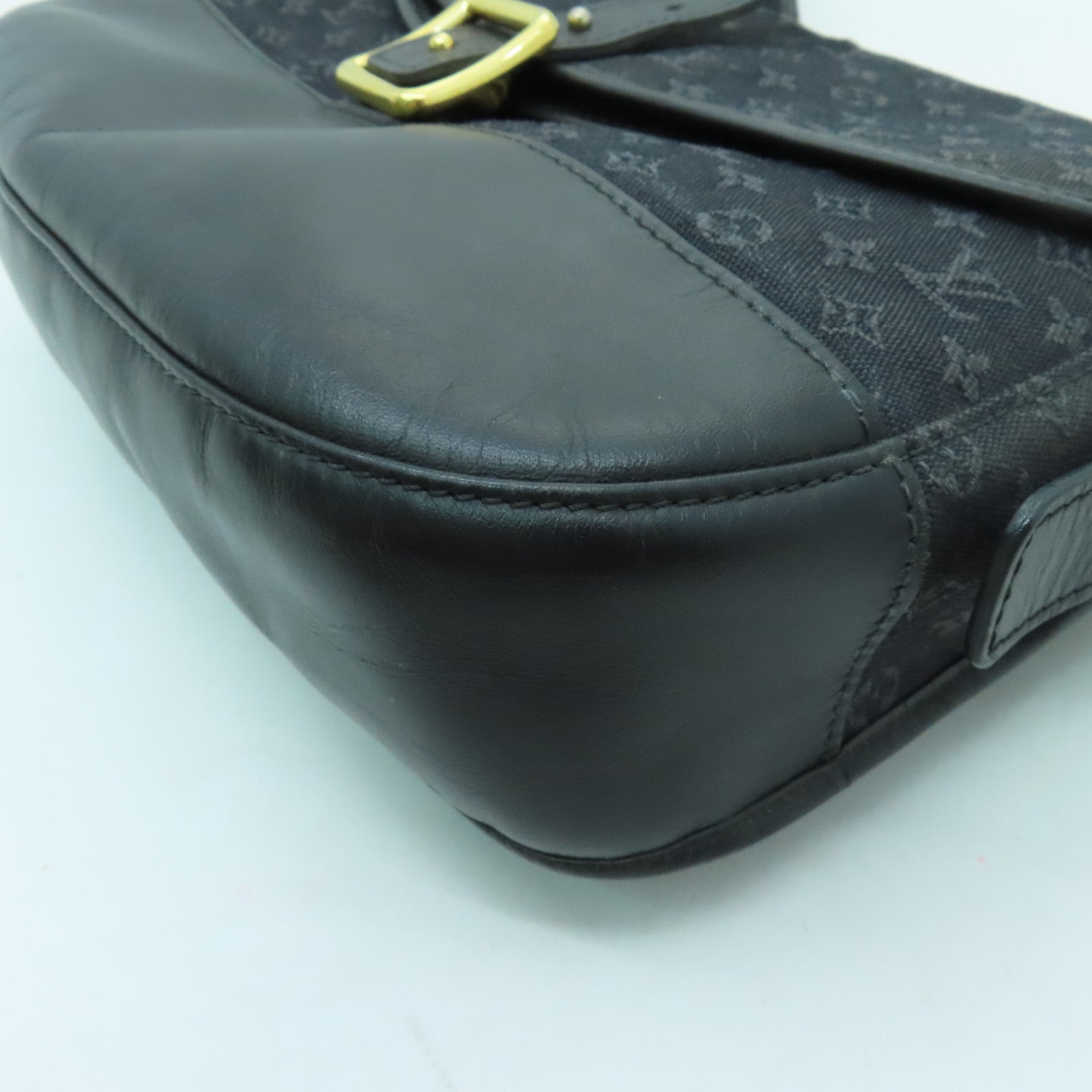 LOUIS VUITTON Monogram Mini Mini Belanger金扣肩背袋黑色