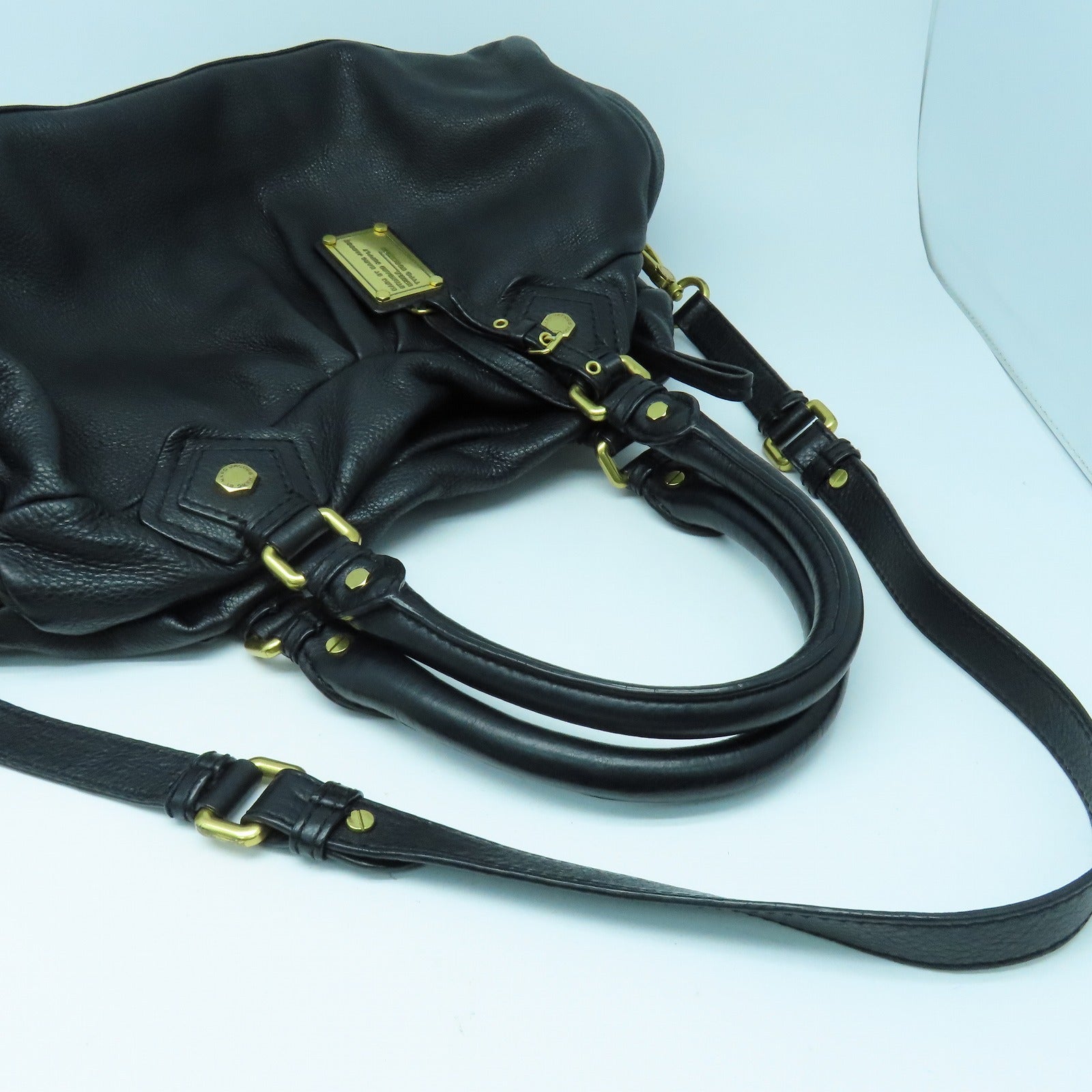 MARC JACOBS 牛皮皮革Shoulder Bag金扣肩背袋黑色