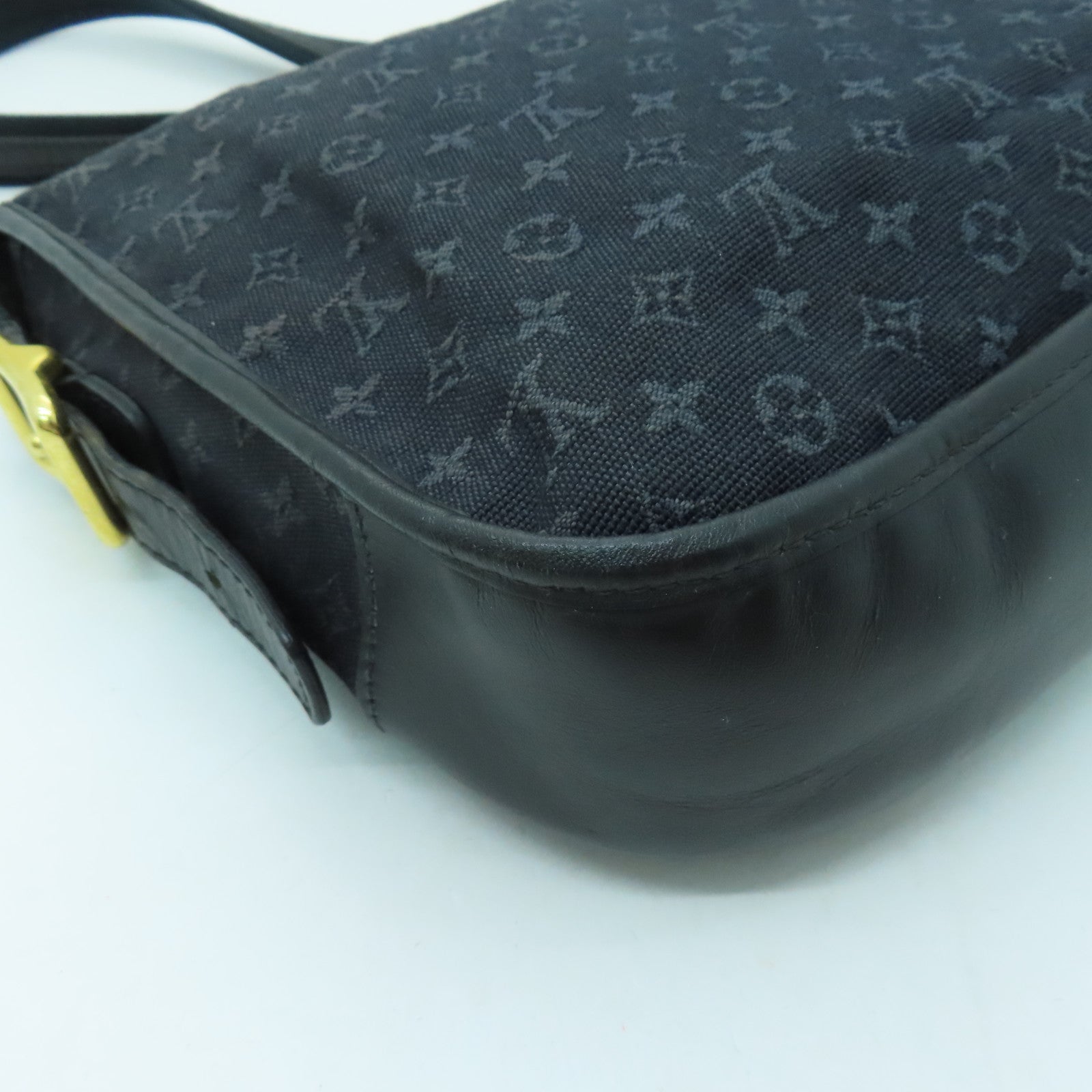 LOUIS VUITTON Monogram Mini Mini Belanger金扣肩背袋黑色