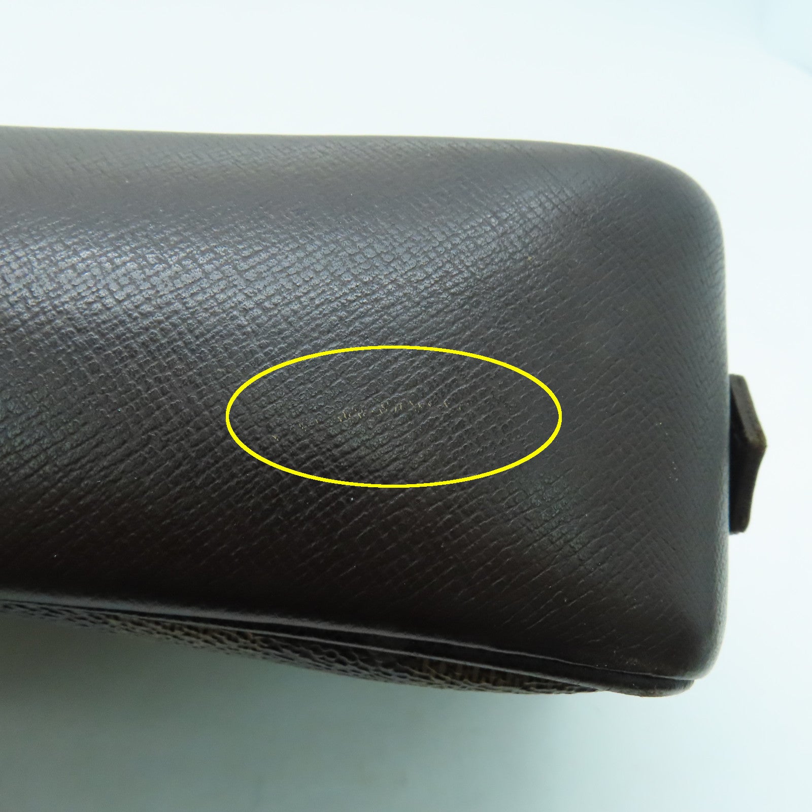 LOUIS VUITTON Damier塗層帆布Trousse Toilteet 金扣手提包啡色