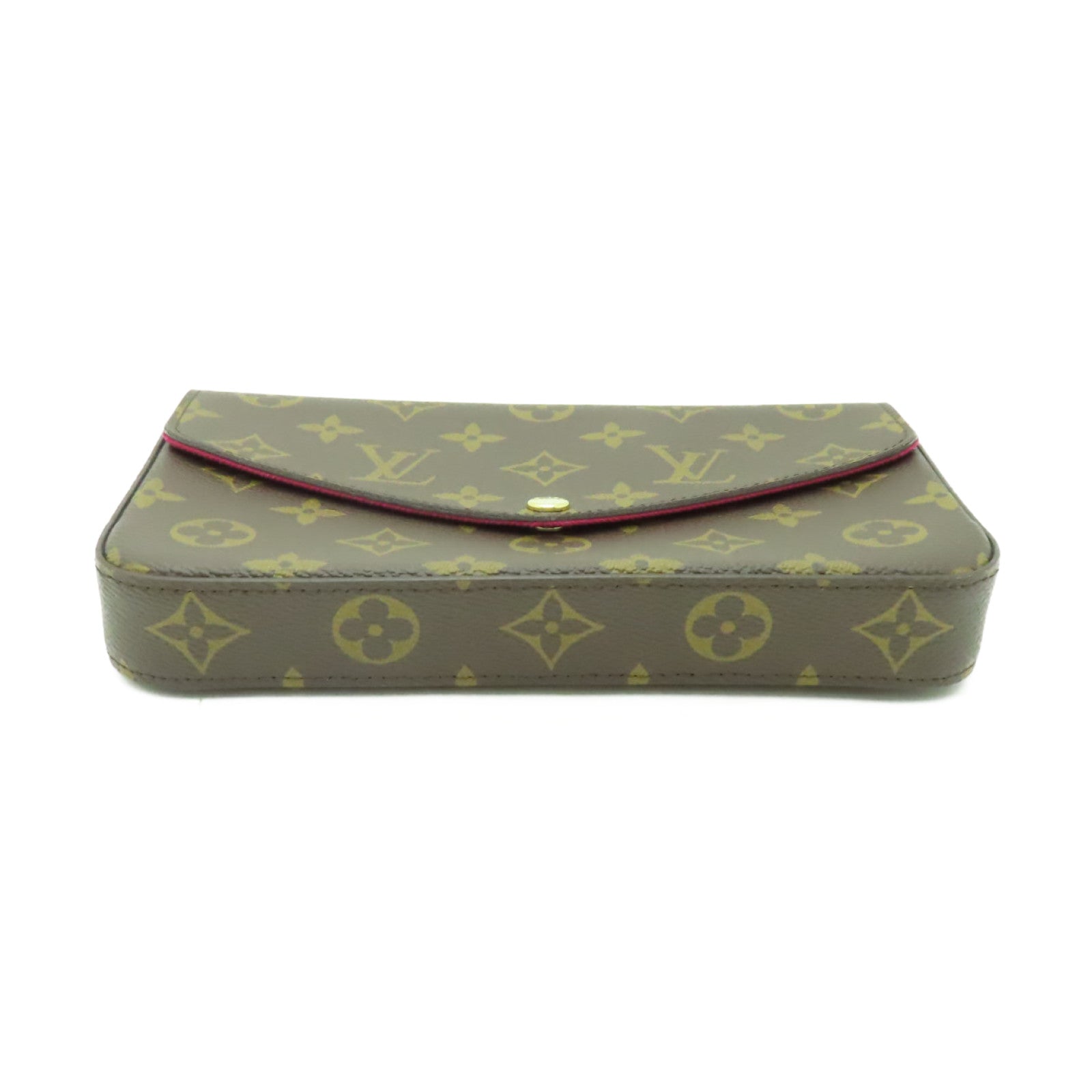 LOUIS VUITTON Monogram Felicie Pochette金扣鏈帶肩背袋棕色