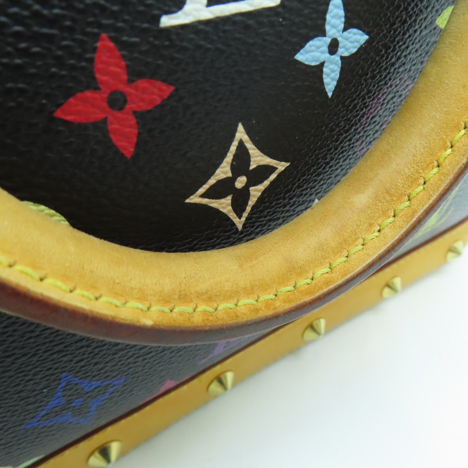 LOUIS VUITTON Monogram Multicolore Alma PM金扣手挽袋黑色彩色